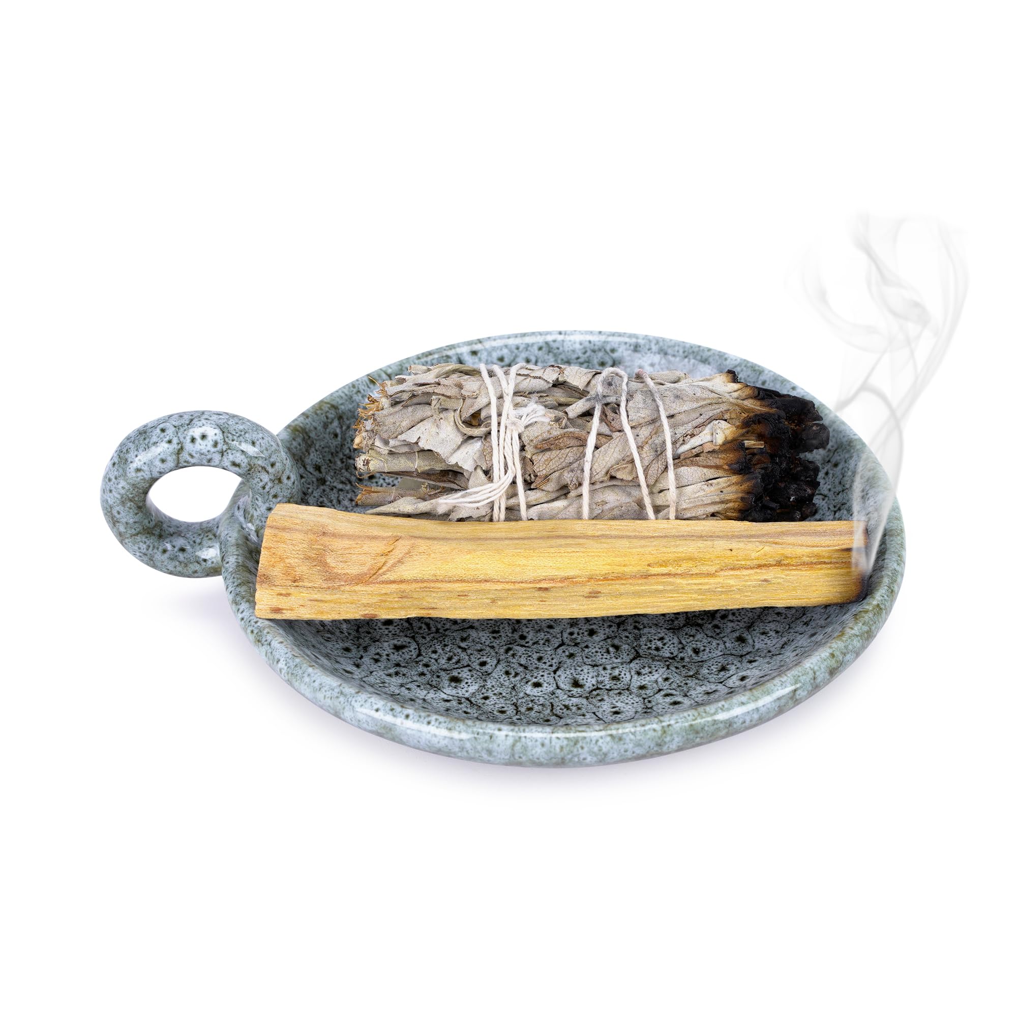 Premium Sage Burner Bowl - Smudge Bowl & Palo Santo Holder for Incense Sticks, Aromatherapy & Spiritual Cleansing - Perfect for Meditation, Yoga & Home Decor