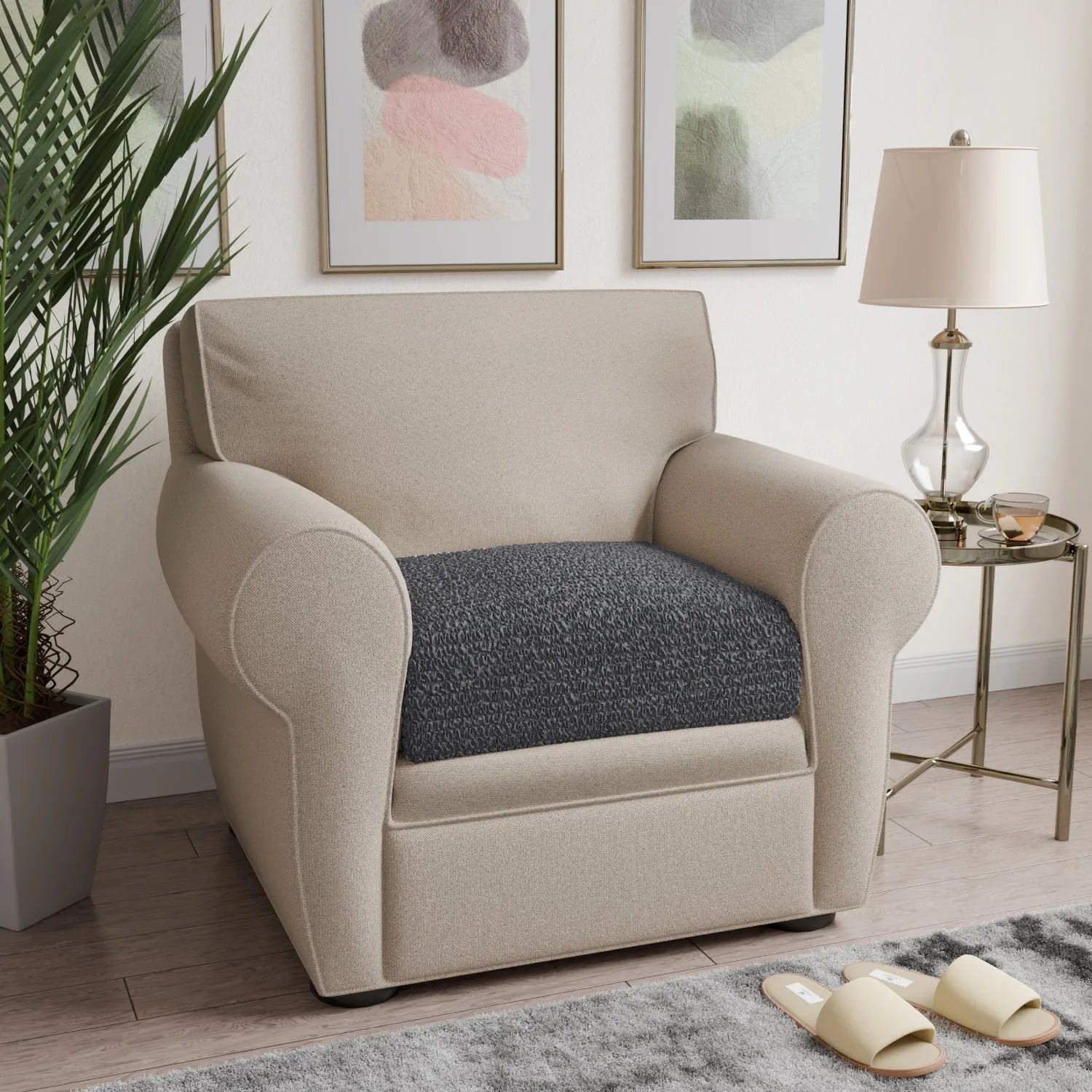 Premium Seat Cushion Cover - Mille Righe Collection | Comfortable & Stylish Home Decor for Sofa, Chair, Office & Car | Washable & Durable Fabric