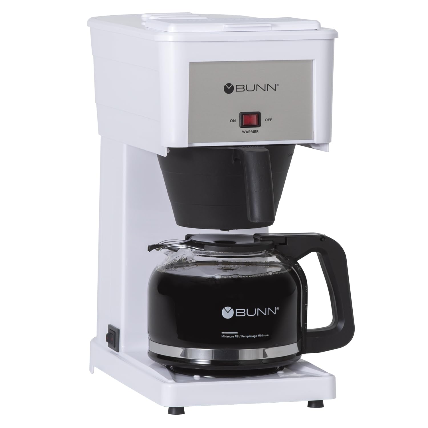 BUNN GRW Velocity Brew 10-Cup Home Coffee Maker - Fast Brewing White Coffee Machine for Office, Kitchen & Breakfast Use
