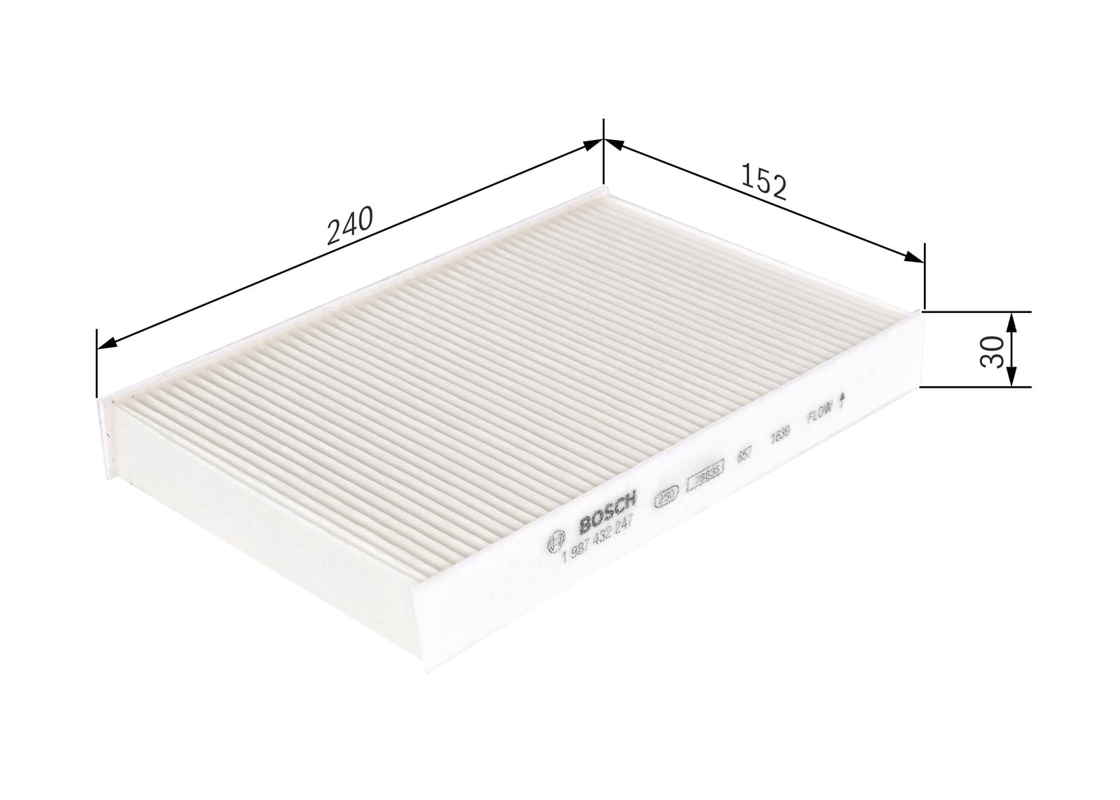 Bosch M2247 Standard Cabin Air Filter - Compatible with Multiple Car Models, High Efficiency Dust & Pollen Protection - Perfect for Sedans, SUVs, and Trucks