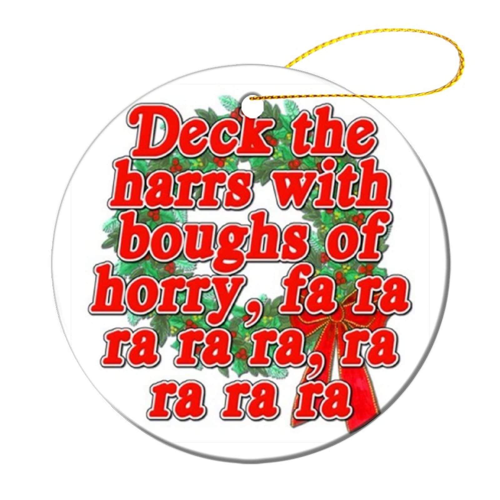 Christmas Story Round Ceramic Ornaments - DIY Personalized Sublimation Holiday Decor with Ribbon for Tree Hanging | Perfect for Christmas Tree Decorations, Gift Giving & Festive Home Décor
