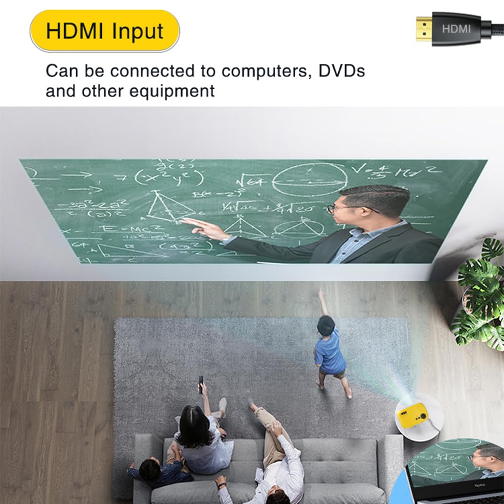 Portable Mini Projector - Compact LED Projector with Built-in Speaker | HD 1080P Support | Perfect for Home Theater, Outdoor Camping, Office Presentations & Student Gifts | Ideal Birthday Gift & Travel Entertainment