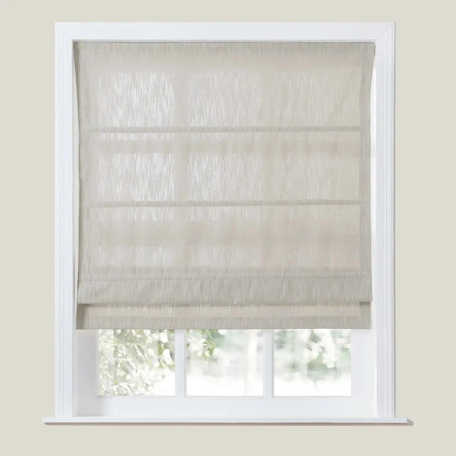 Cloe Cotton Blend Roman Shade with Cord Lift - Blackout Window Treatment for Bedroom & Living Room
