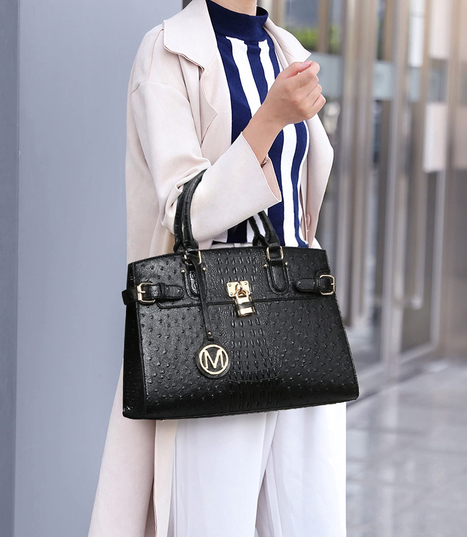 MKP Women's Fashion Satchel Handbag - Stylish Top Handle Tote & Shoulder Bag for Work with Matching Wristlet Wallet - Perfect for Office, Business Meetings & Daily Commute