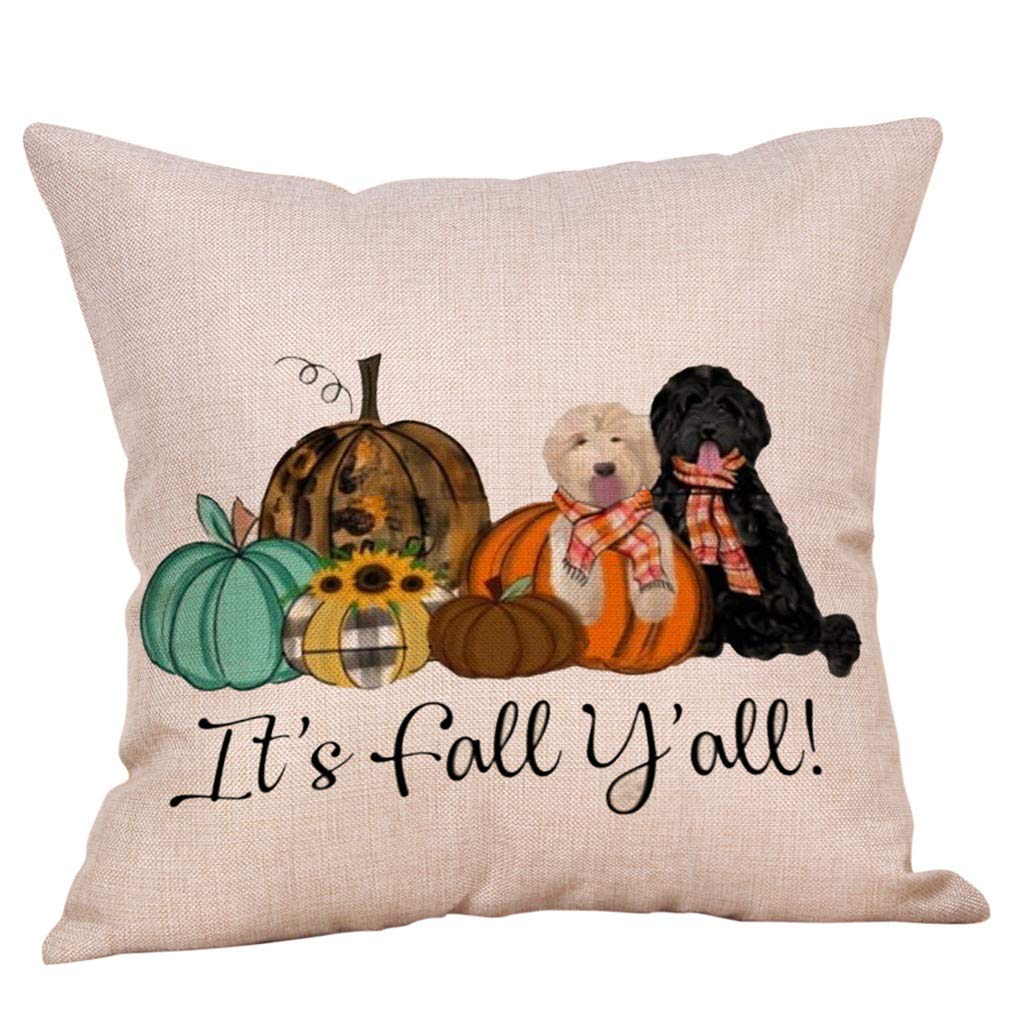 Watonic Fall & Christmas Pillow Covers - 18x18 Inch Santa Claus Pattern Decorative Pillowcases for Holiday Home Decor | Perfect for Sofa, Bedroom, and Seasonal Festive Decorations