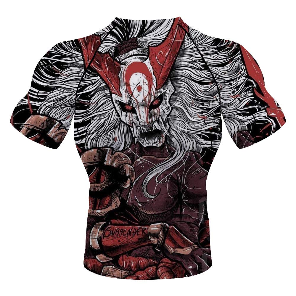 CHOO Men's Samurai Moisture Wicking Quick-Dry Gym T-Shirt & Workout Shorts Set - Breathable Stretch Athletic Clothing for Running, Training & Fitness - XX-Large