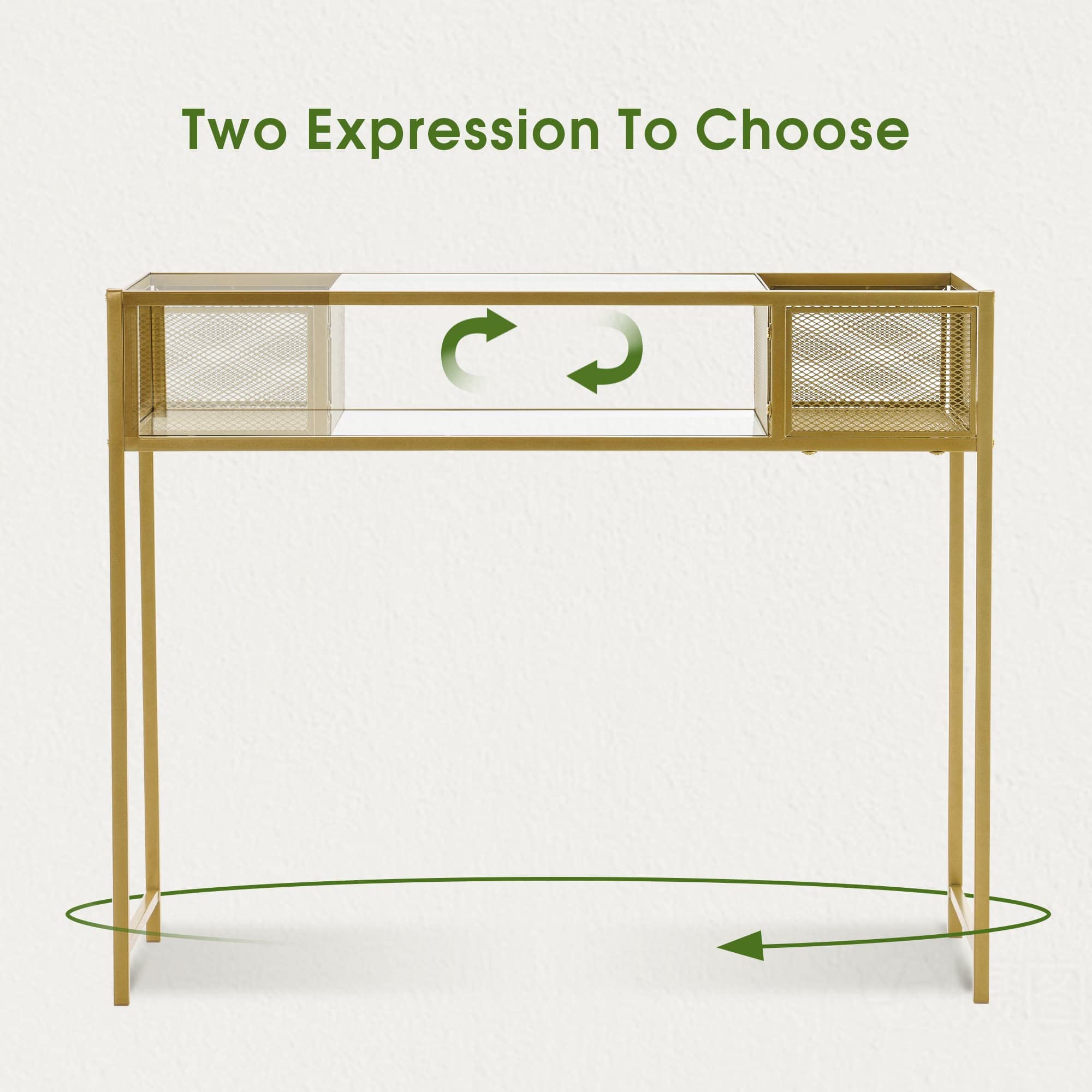 ivinta Narrow Console Table - Modern Entryway Table with Glass Shelves & Gold Metal Frame, 2-Tier Sofa Table for Living Room, Hallway, Accent Table, Computer Desk, TV Stand (CONS-76GS) - Perfect for Small Spaces, Apartment Decor & Stylish Home Office Setup