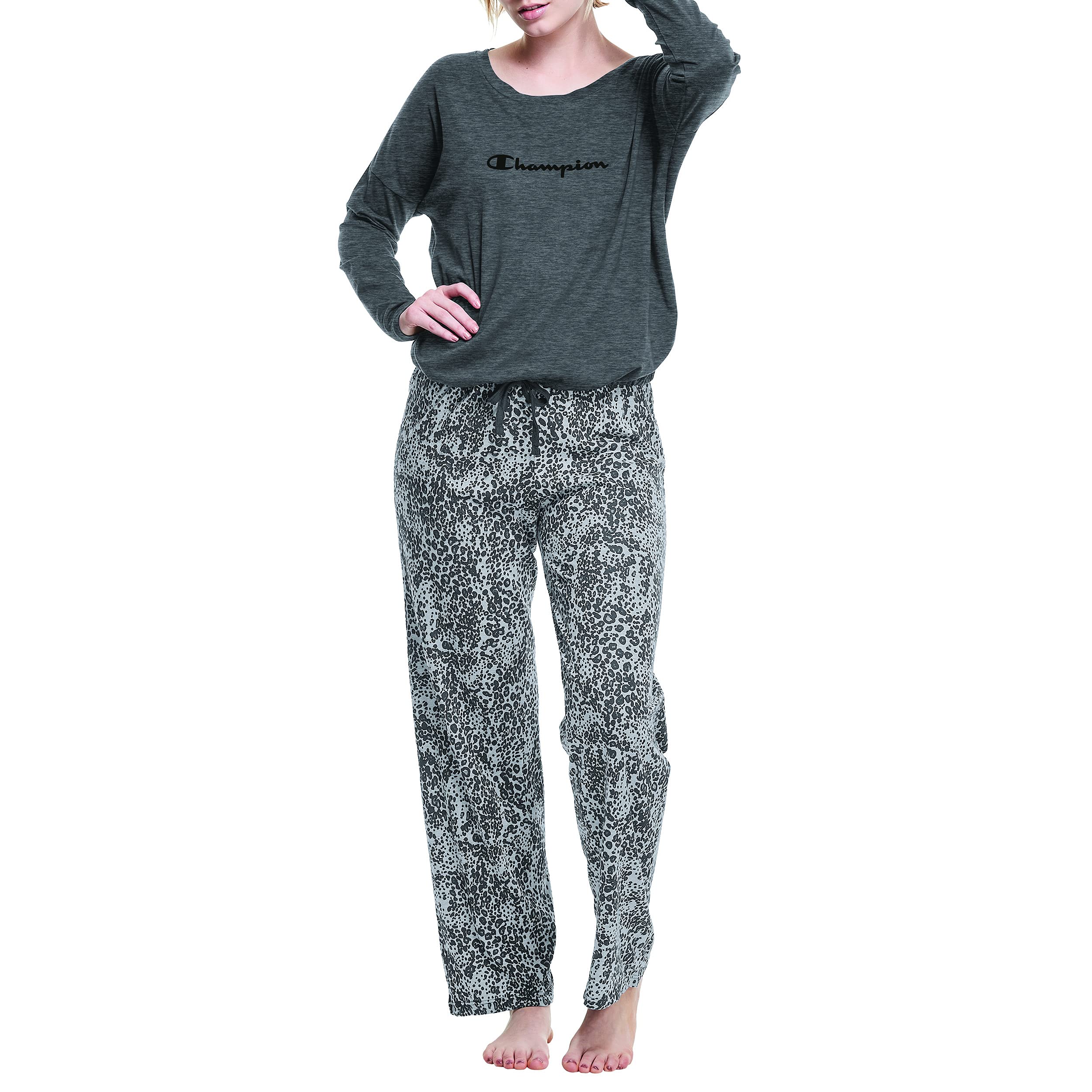 Champion Women's Wide Leg Sleep Set - Soft & Comfortable Pajama Set for Lounge & Sleep | Cozy Nightwear for Relaxing at Home