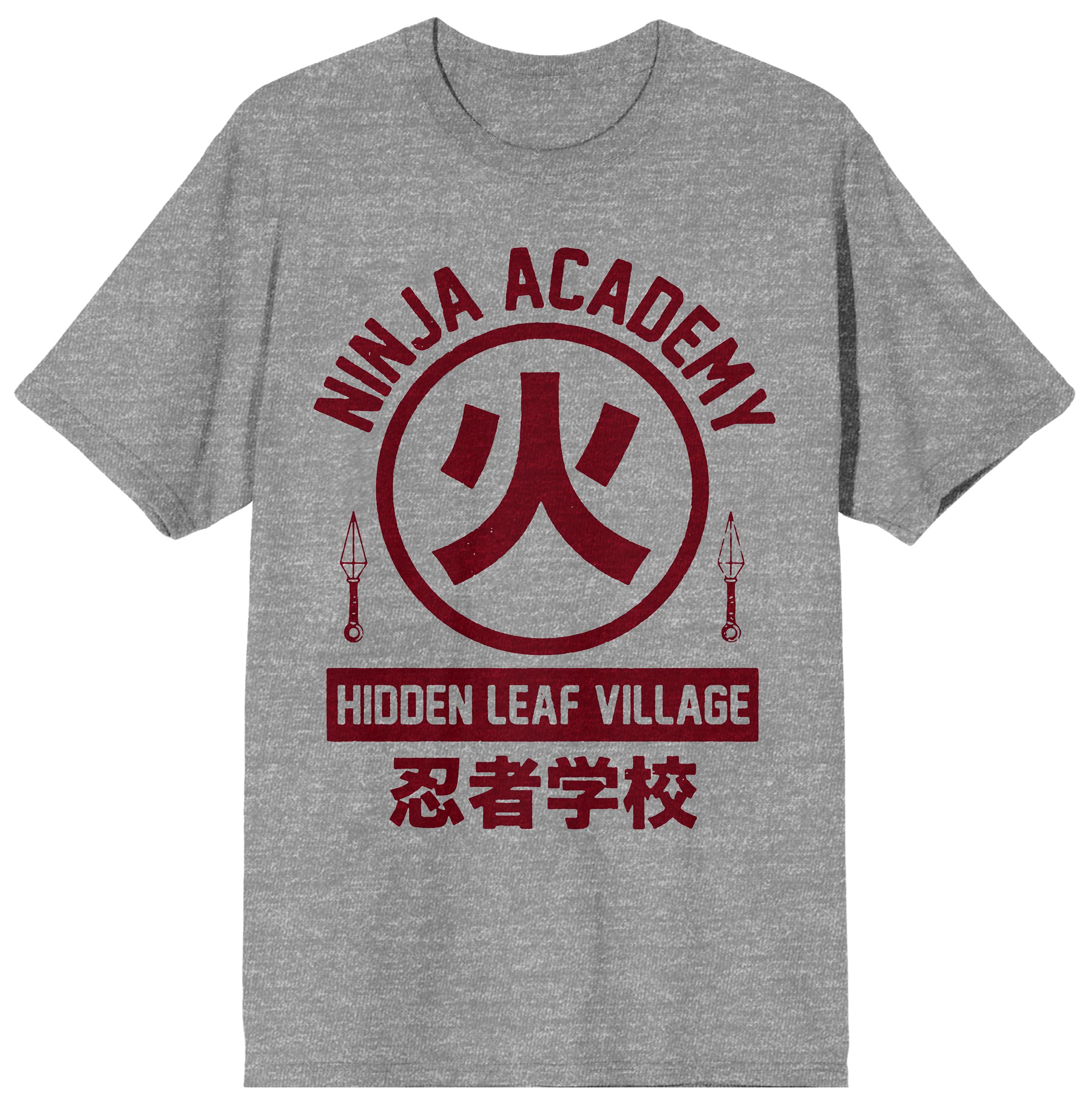 Naruto Shippuden Anime Graphic Tee for Men - Cool Ninja Academy Design Grey Cotton T-Shirt | Perfect for Cosplay, Anime Conventions & Casual Wear