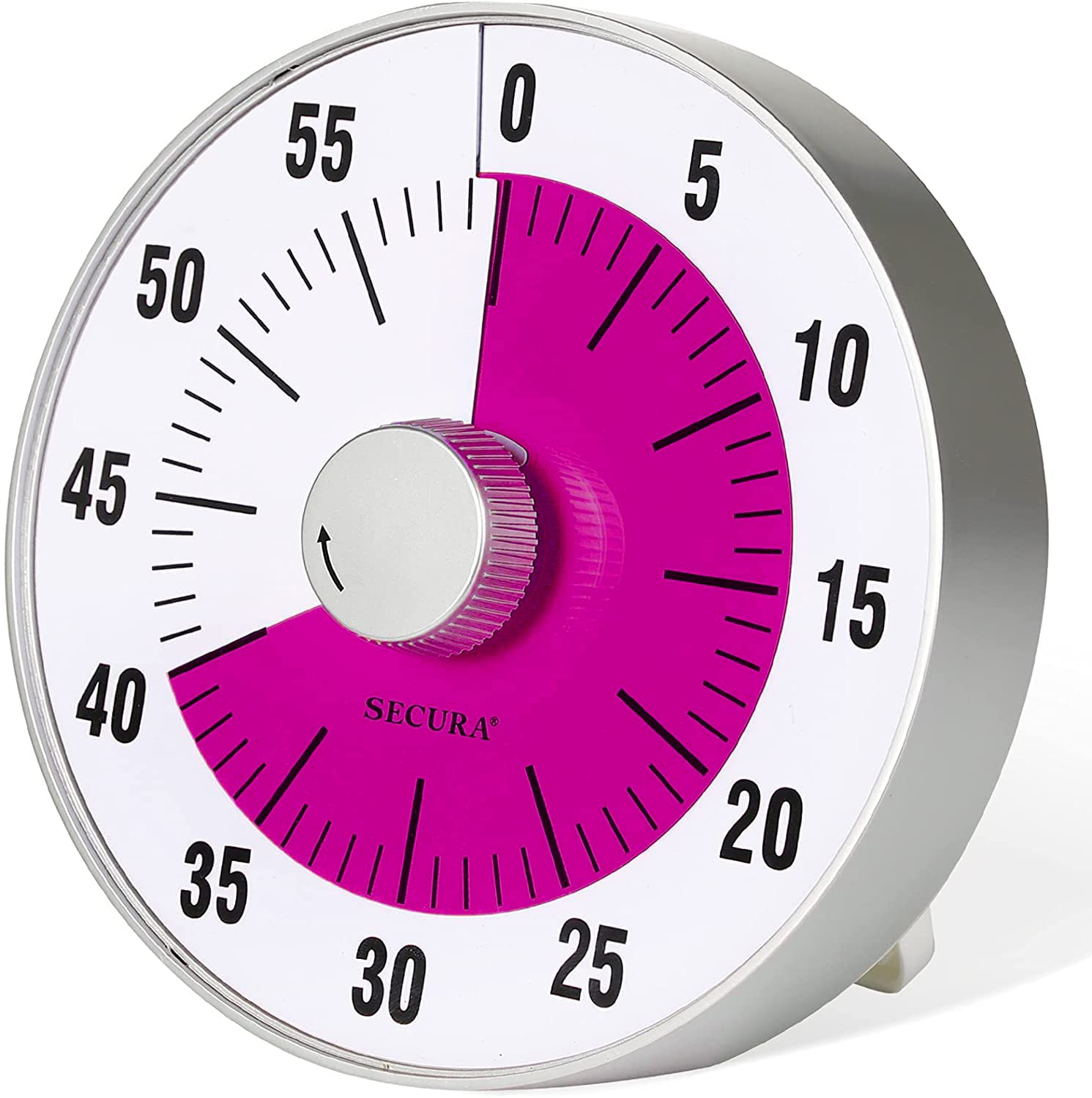 Secura 7.5-Inch Large Visual Countdown Timer with 60-Minute Capacity - Perfect Kitchen Timer for Cooking, Baking & Time Management | Ideal for Kids, Teachers & Adults (Rose Color, Disc Colors May Vary) | Great for Classrooms, Home Kitchen & Office Productivity