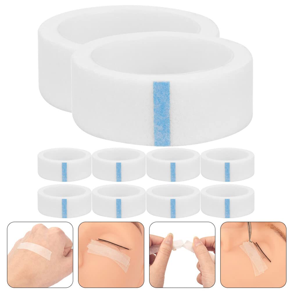 FOMIYES 10 Roll Eyelash Extension Tape - Non-Woven Adhesive Under Eye Lash Tape for Professional Extensions | Colorful Makeup Lash Strips for Women | Perfect for Salon, DIY Home Use & Beauty Professionals