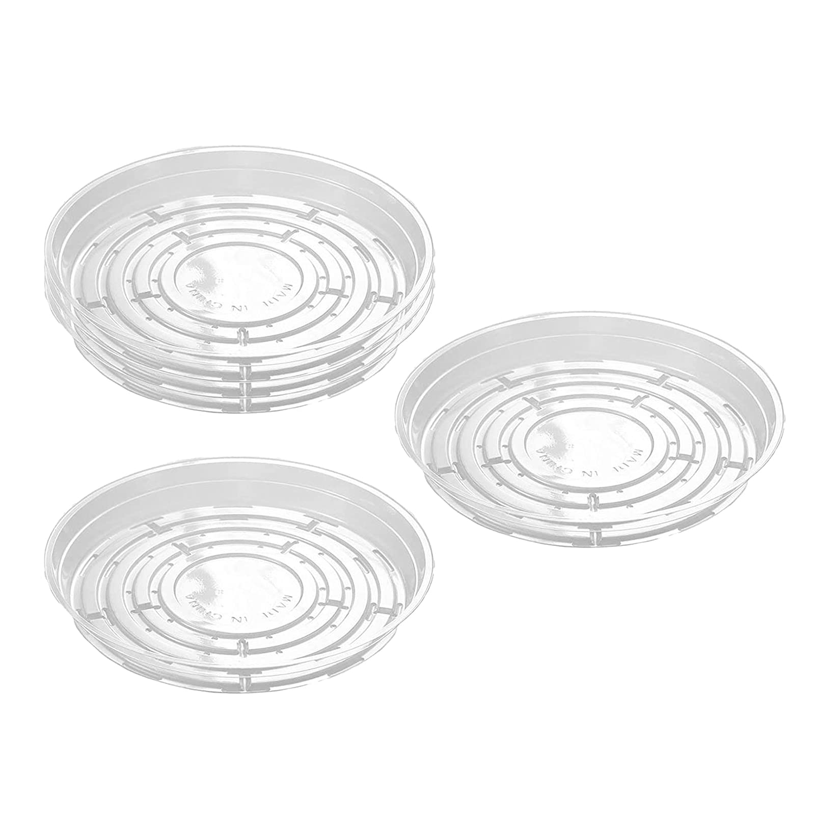 Dolity 5-Pack Clear Plastic Plant Saucers - 8 Inch Round Flower Pot Trays for Indoor & Outdoor Garden Plants | Water Drainage Base for Potted Plants, Perfect for Home Decor, Balcony, and Patio Use