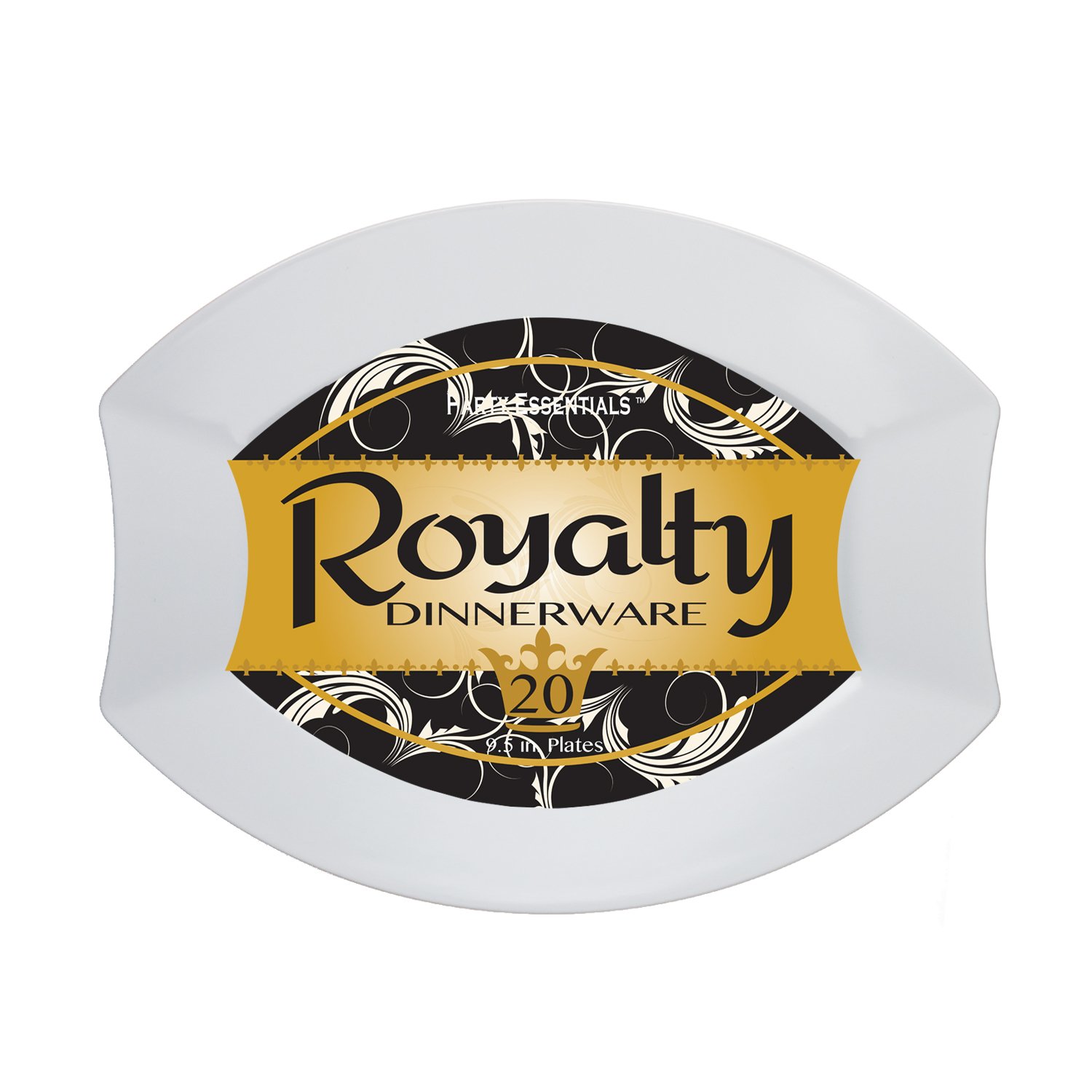 Royal Party Plates 9 Inch - 240 Pack Elegant White Disposable Plates for Weddings, Birthdays & Special Events - Premium Quality & Stylish Design