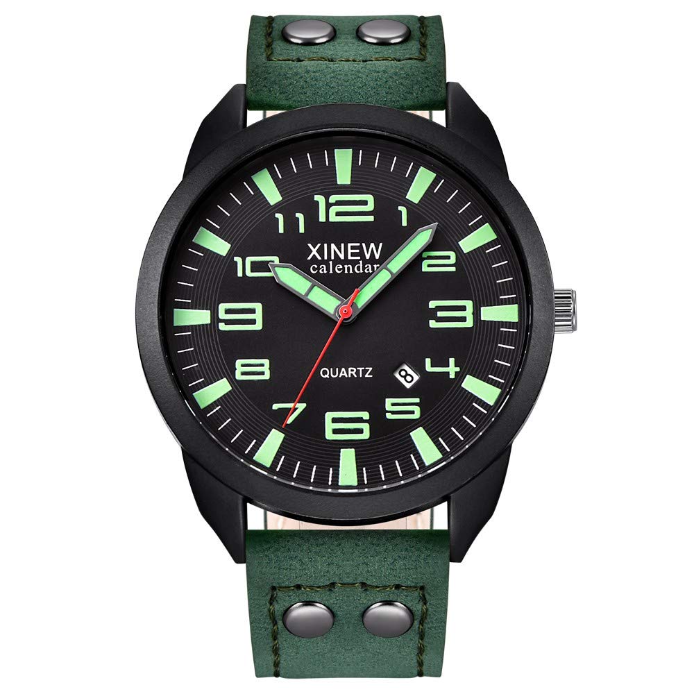 Stylish Analog Business Watch for Men - Date Display Quartz Leather Wristwatch - Perfect for Office, Casual Wear & Gifting