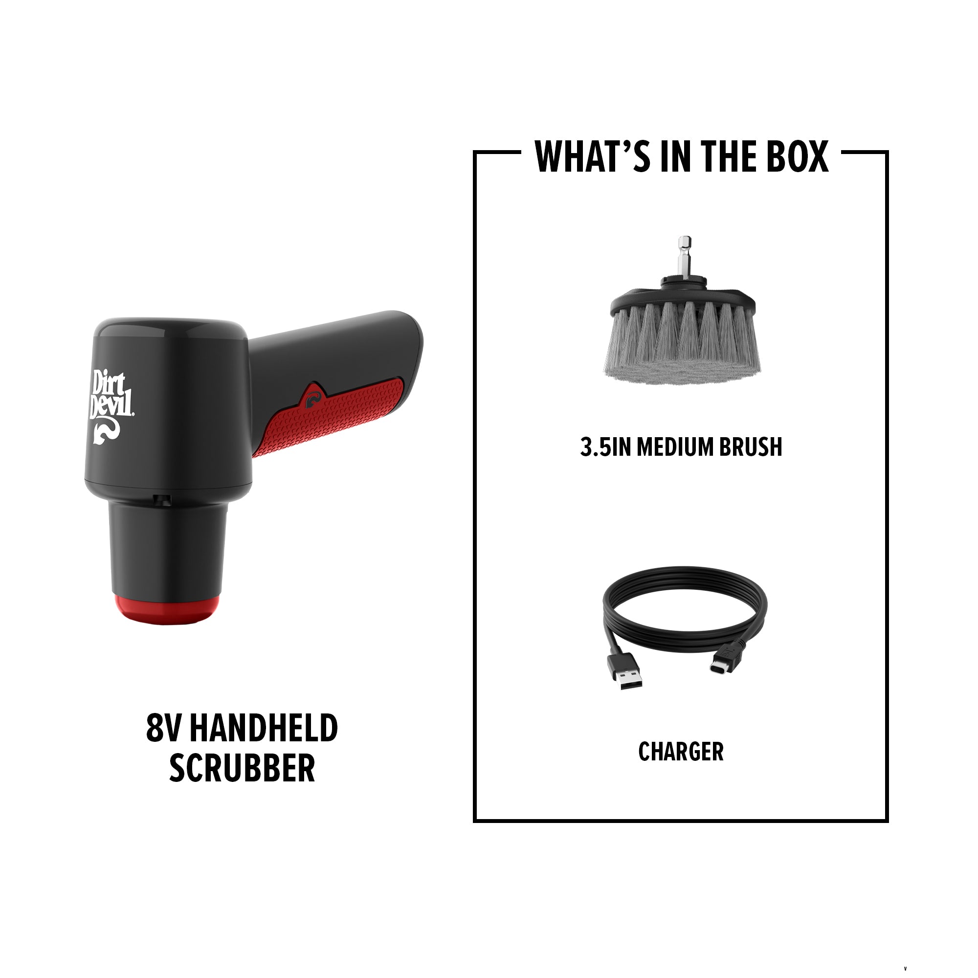8 Volt Cordless Handheld Scrubber - Powerful Electric Cleaning Brush for Bathroom, Kitchen, Tile & Grout - Perfect for Deep Cleaning Showers, Sinks & Floors