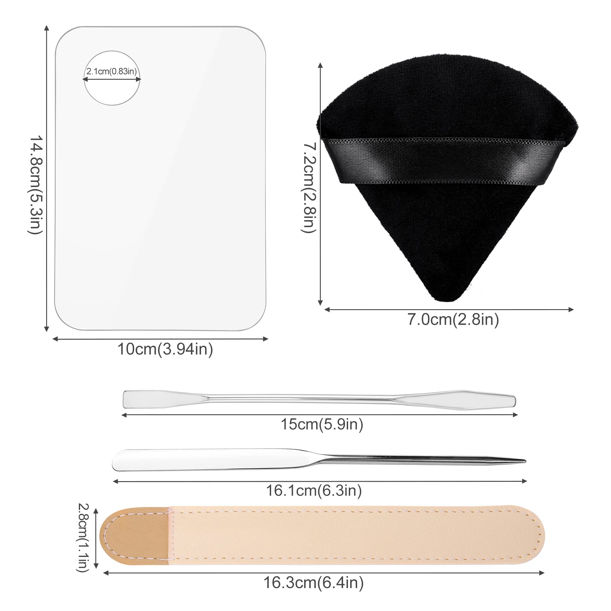 **10 Pcs Acrylic Makeup Palette Set with Metal Mirror & Spatula - Professional Cosmetic Mixing Tray for Foundation, Color Cream & Liquid Makeup - Perfect for Beauty Salons, Makeup Artists & DIY Home Use**