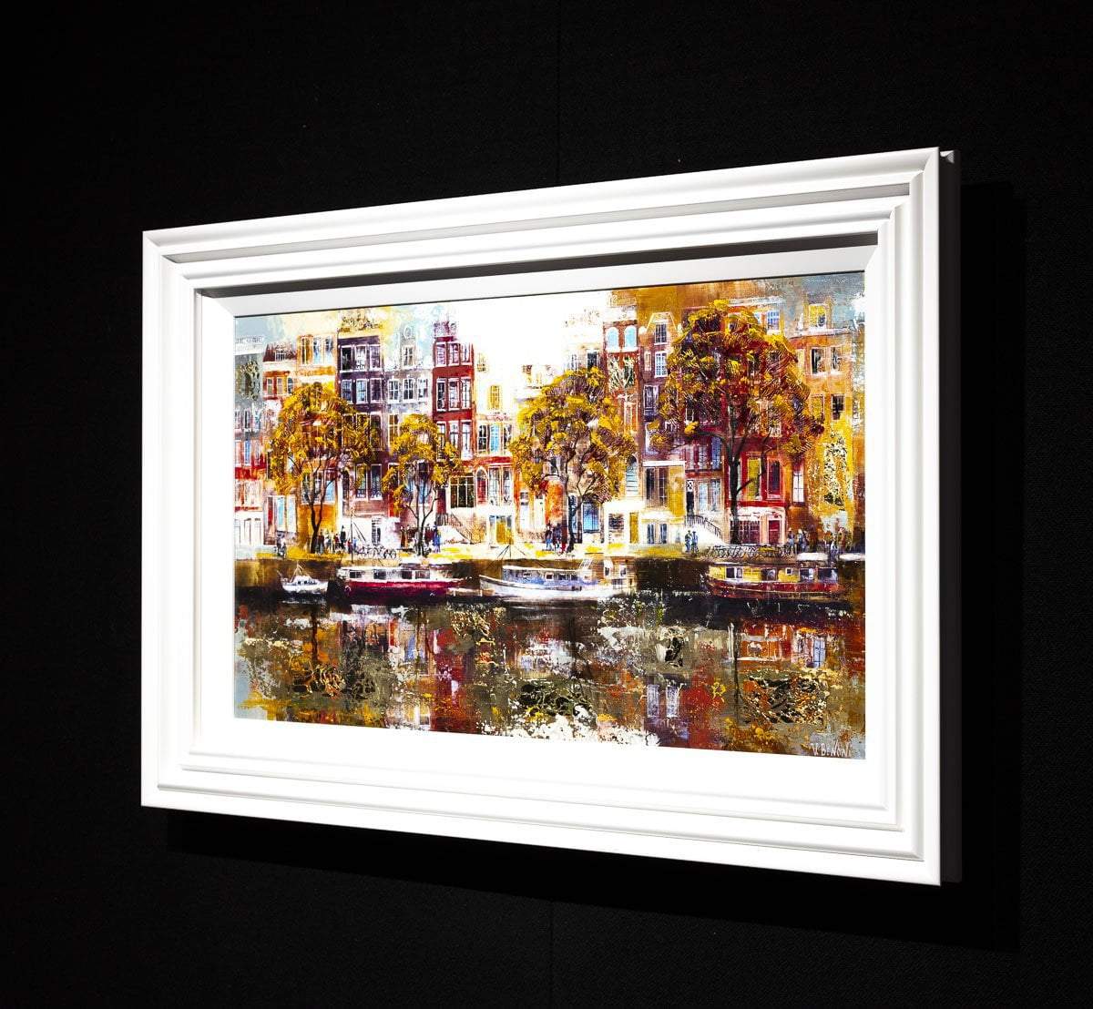 Amsterdam Reflections Original Canvas Art Print - Stunning Cityscape Wall Decor for Living Room, Bedroom & Office
