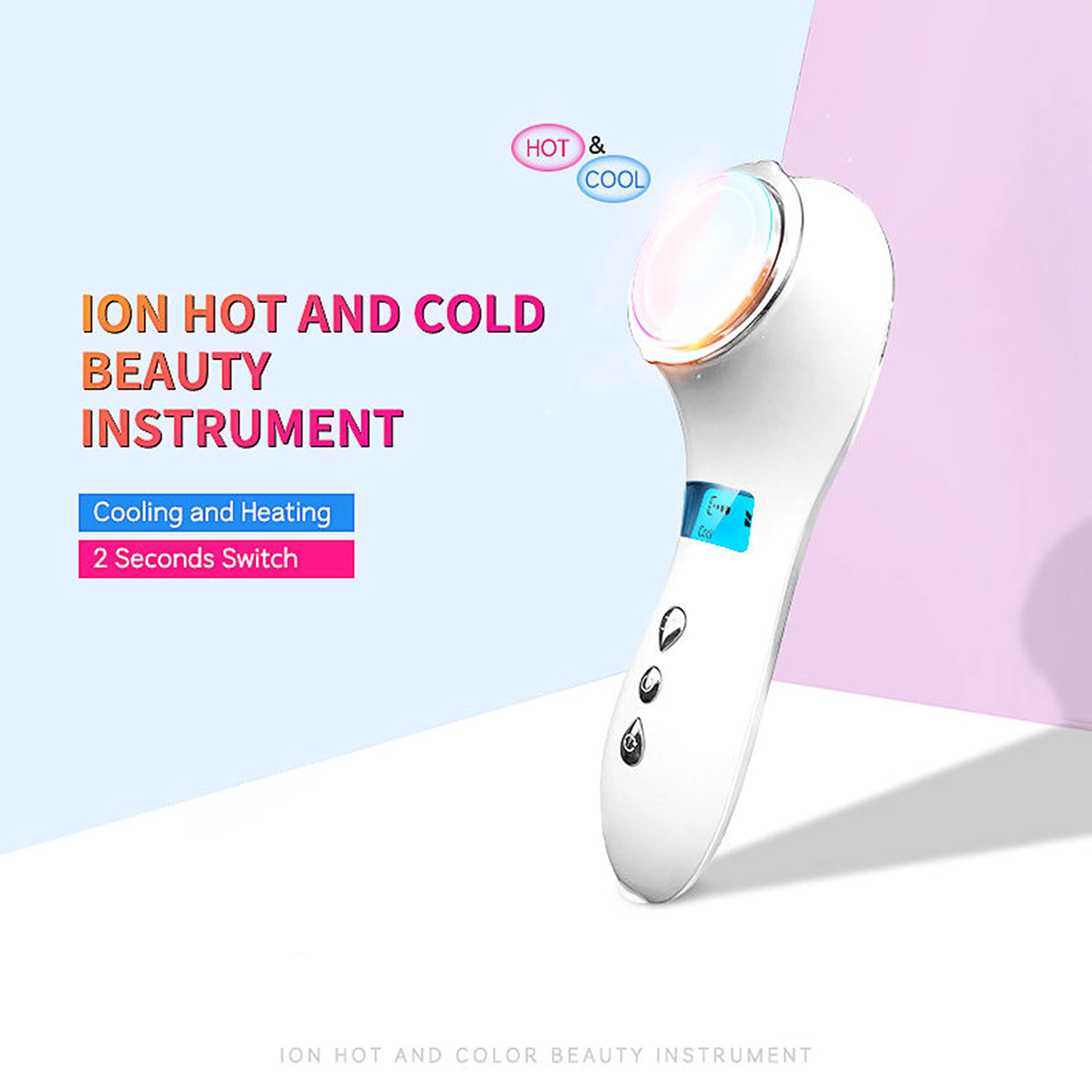 Dealsure Beauty Hot & Cool Facial Massager - Portable Handheld Vibration Device for Skin Care, Wrinkle Reduction & Cream Absorption | Perfect for Home Spa, Travel & Daily Skincare Routine