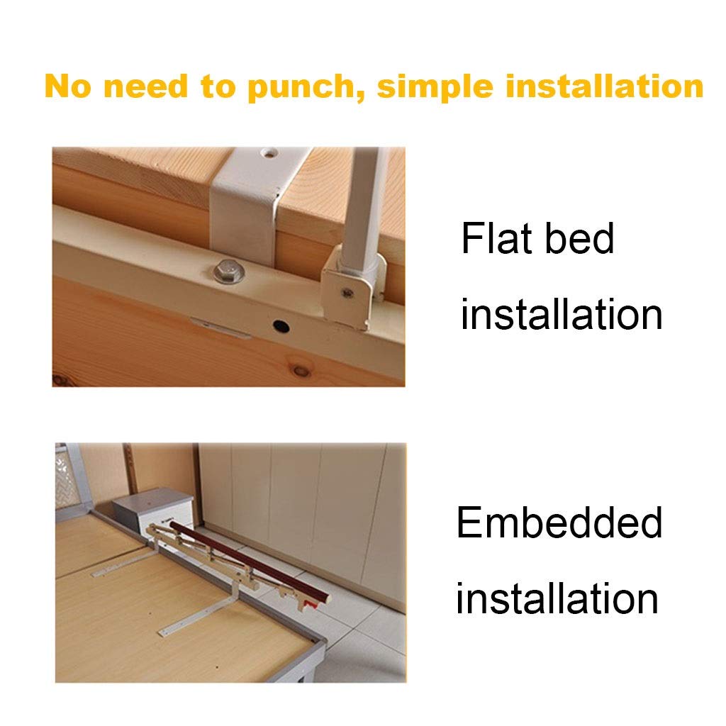 Aluminum Alloy Bed Rail Guard for Elderly & Kids - Foldable Safety Bedside Handrail for Wooden Beds, Assist Bar Handle for Seniors & Child Bed Bumper | Perfect for Home Care, Hospital Use & Preventing Falls