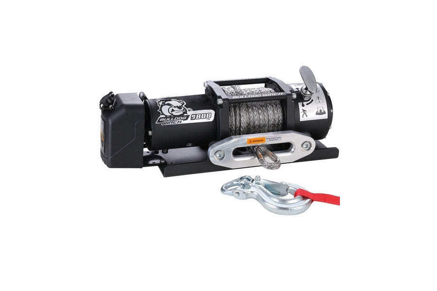 Bulldog Winch 9800lb Heavy-Duty Trailer Winch with Synthetic Rope - Perfect for Off-Road Recovery, Boat Trailers & Towing