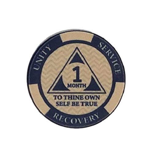 1 Month AA Sobriety Chip with Third Step Prayer - 30 Day Recovery Token for Alcoholics Anonymous - Perfect for AA Meetings, Milestone Celebrations & Personal Motivation
