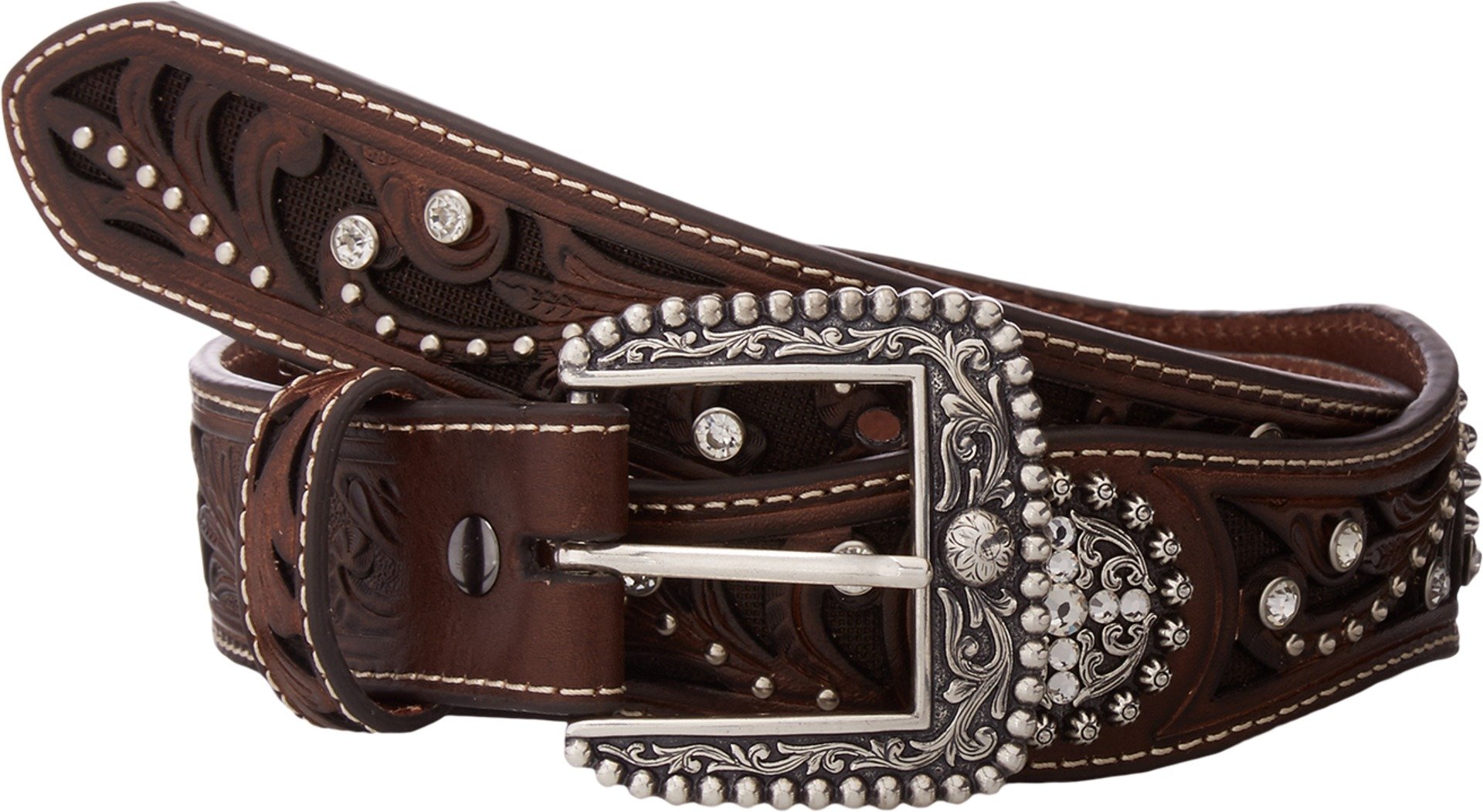ARIAT Women's Filigree Scallop Circle Concho Belt - Western Style Fashion Accessory for Cowgirl Boots & Jeans Outfits