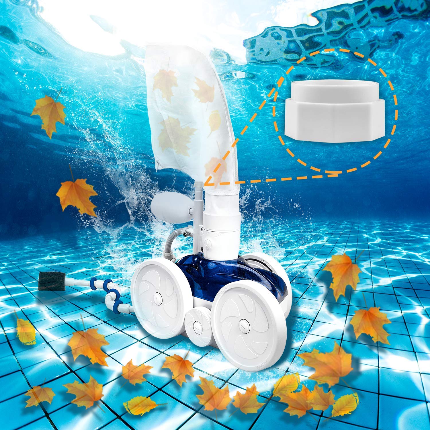 HENMI 8 Pack Pool Cleaner Feed Hose Nut - Compatible with Polaris 280, 380, 180, D15, D-15 - Replacement Parts for Pool Maintenance & Cleaning