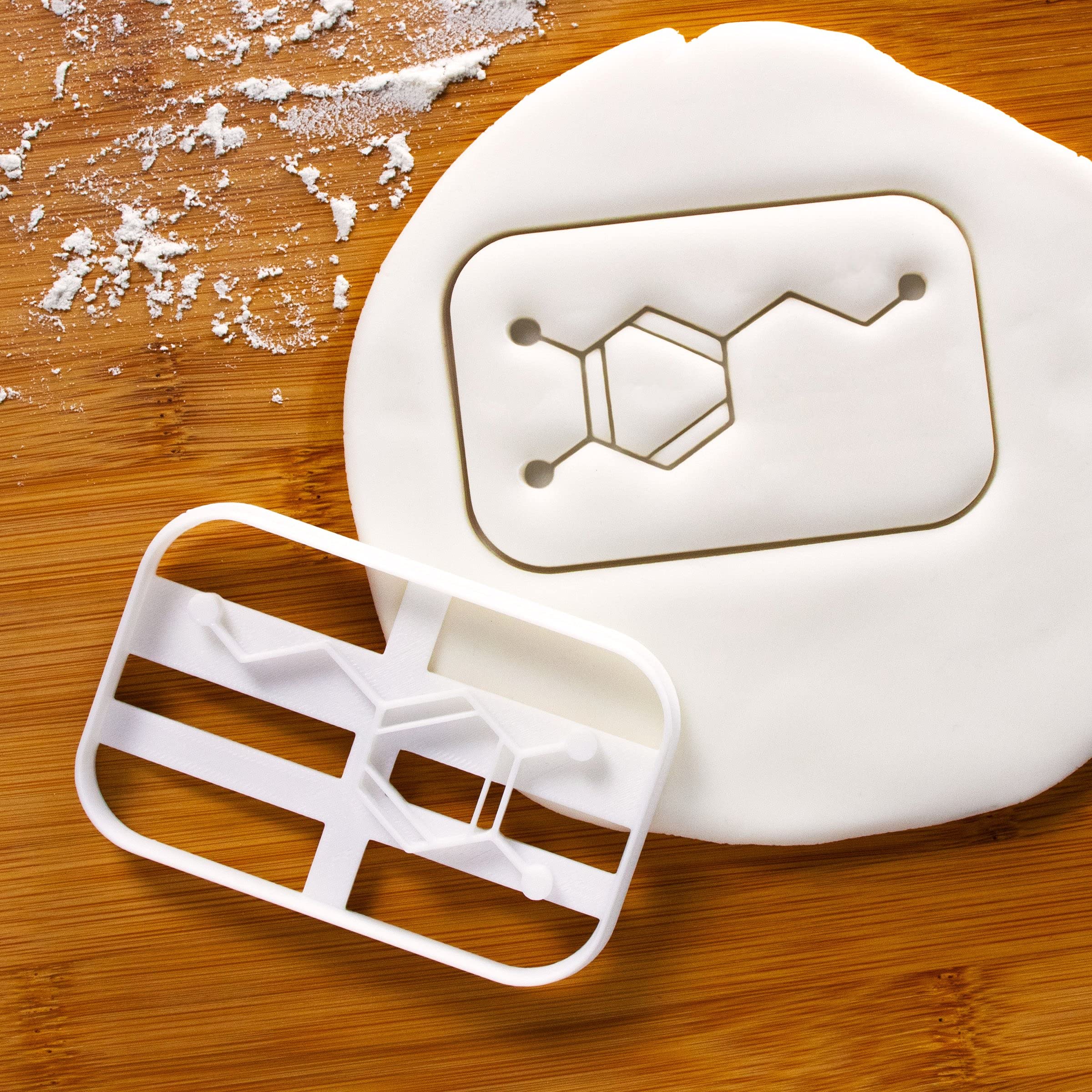 Dopamine Molecule Cookie Cutter - 1 Piece Stainless Steel Science-Themed Baking Tool for Chemistry Enthusiasts & Nerdy Desserts | Perfect for Science Parties, Lab-Themed Cookies, and Unique Gift Ideas