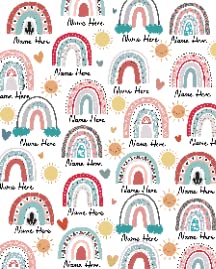 Boho Rainbow Sun Cloud Heart