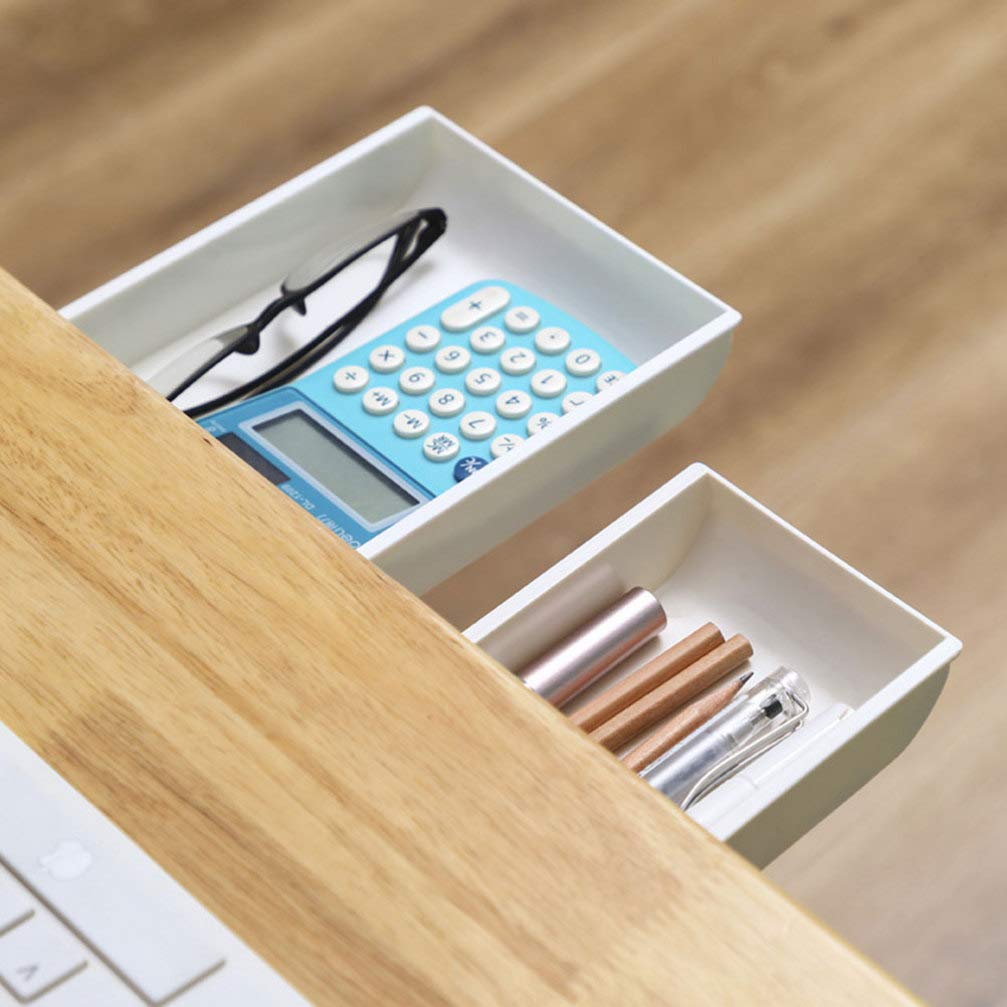 2-Pack Under Desk Storage Drawers - Cabilock Office Organizer for Stationery, Files & Supplies | Perfect for Home Office, Study Desk & Workspace Organization