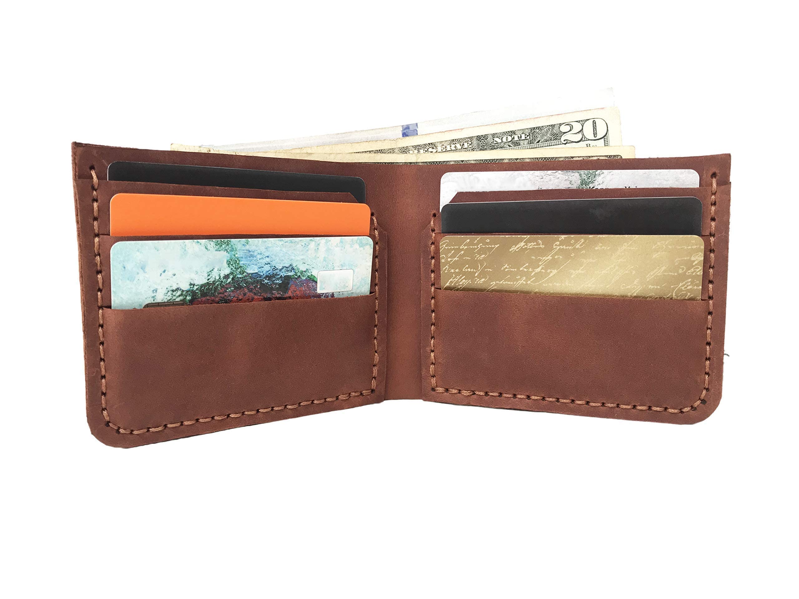 **Mandalorian Boba Fett Leather Wallet for Men - Handmade Hand-Stitched Genuine Leather Wallet - Perfect Gift for Dad, Husband, Boyfriend - Christmas, Birthday, Anniversary Gift - Ideal for Cosplay, Star Wars Fans & Collectors**