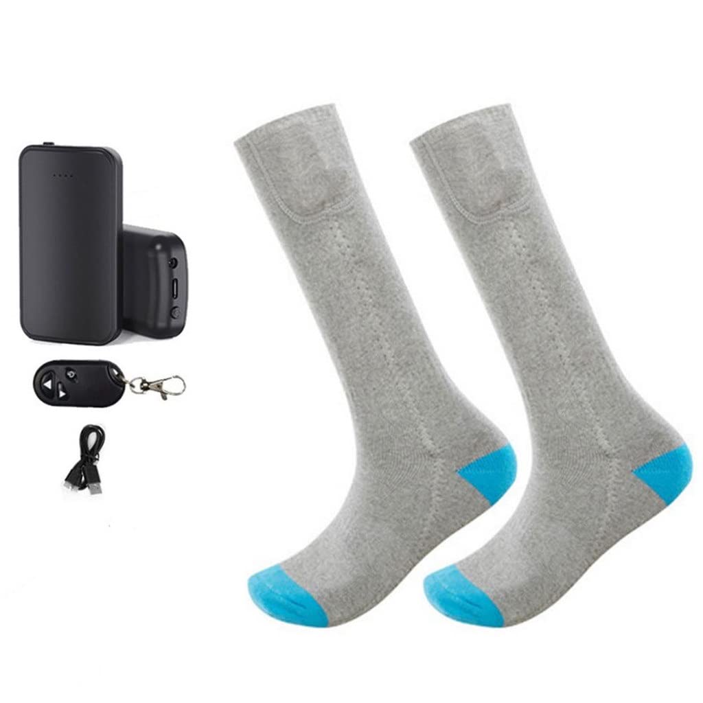 TWDYC Rechargeable Electric Heated Socks for Men & Women - Remote Control Thermal Winter Socks with USB Charging, One Size Fits Most (Black) - Perfect for Skiing, Hiking, and Cold Weather Outdoor Activities