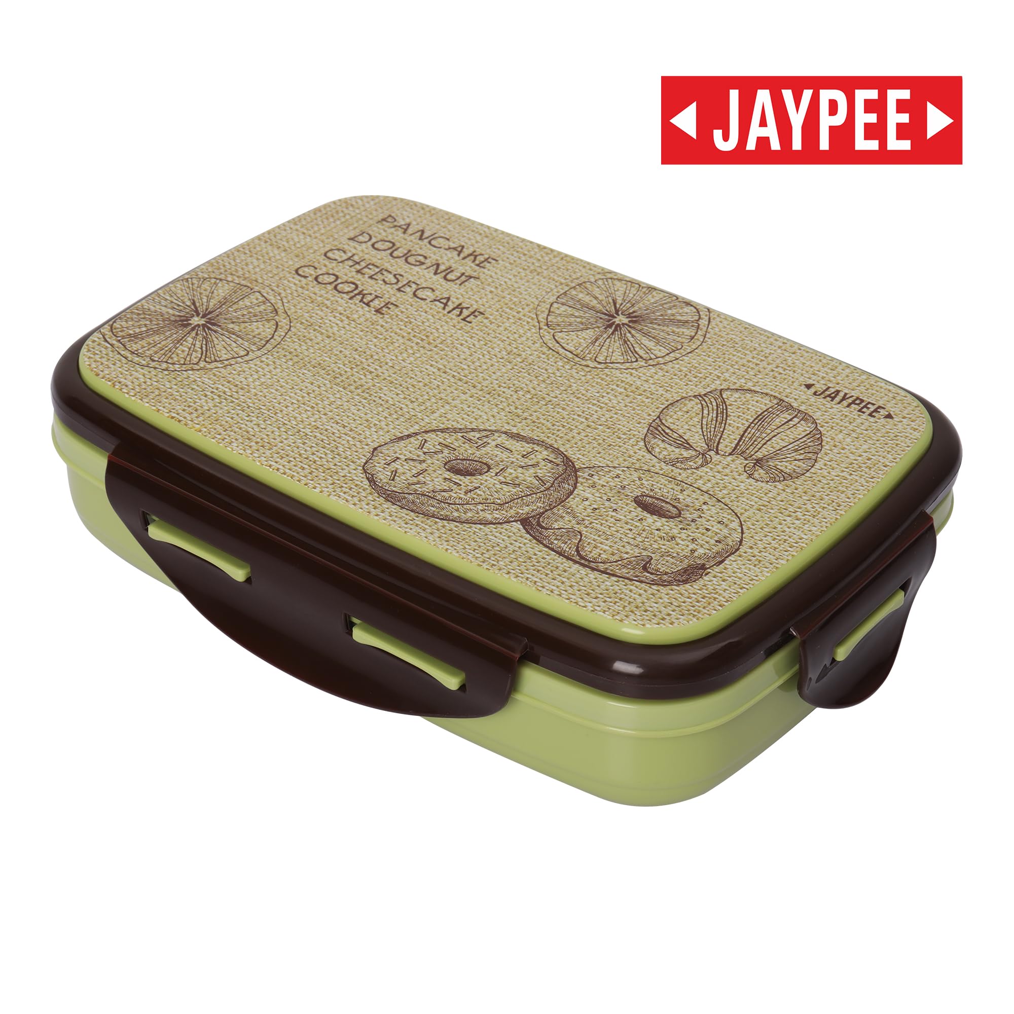 Jaypee Ecosteel Sr Green 650ml Airtight Leak-Proof Lunch Box with Spoon - Lightweight & Easy to Clean Bento Box for Kids, School & Office - Perfect for Meal Prep, Snacks, Picnics & Travel