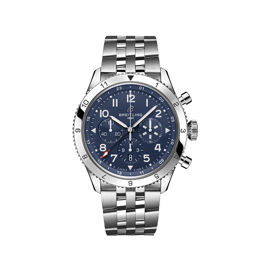 Breitling Super AVI Chronograph GMT Stainless Steel Men's Watch - Luxury Pilot Watch for Travel & Business Professionals