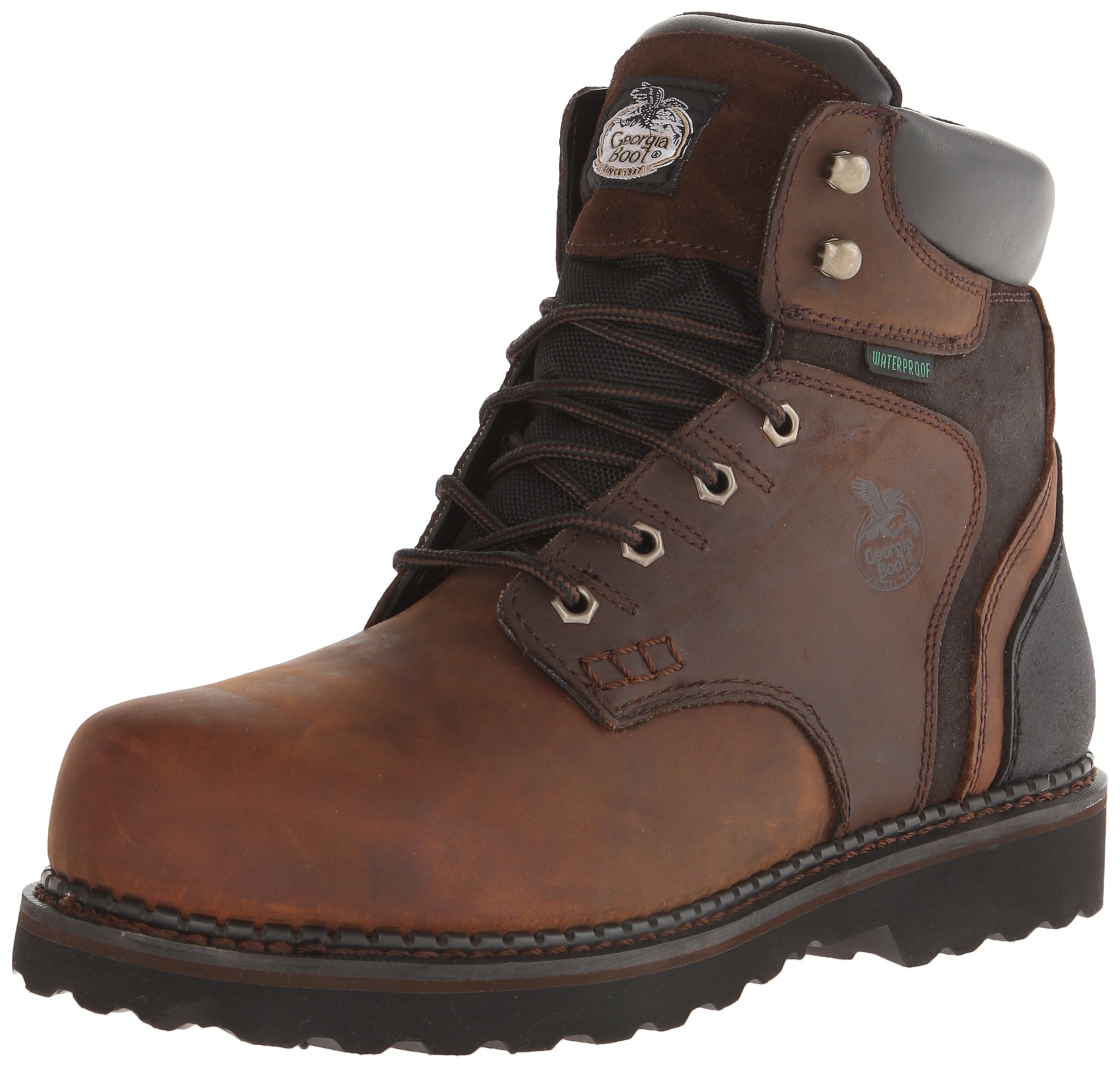 Georgia Boot Men's Brookville 6 Inch Waterproof Work Boots - Durable Safety Shoes for Construction, Hiking & Outdoor Work