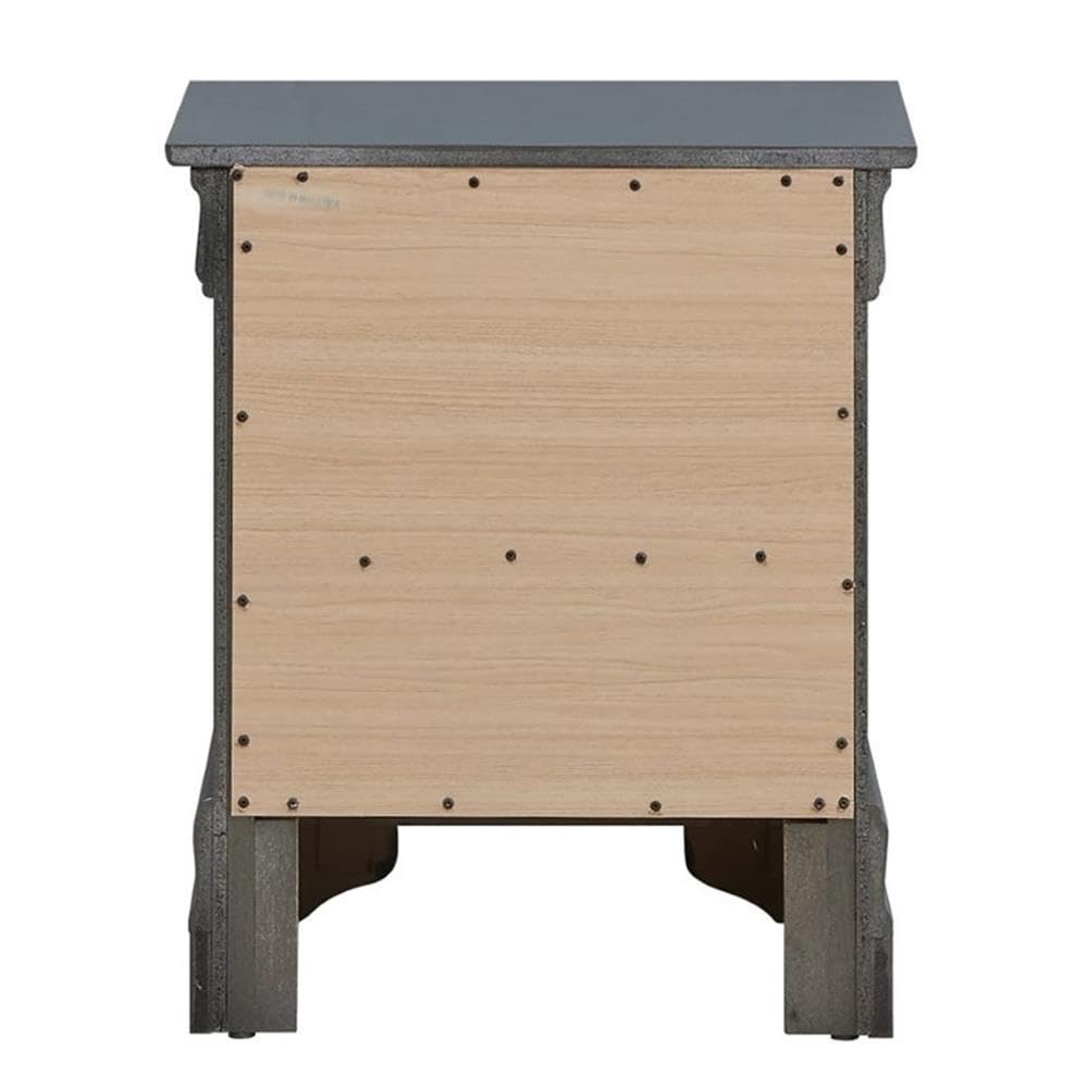 Lorana 2-Drawer Nightstand in Charcoal - Modern Bedside Table with Storage for Bedroom, Living Room & Office - Solid Wood Night Stand with Smooth Gliding Drawers