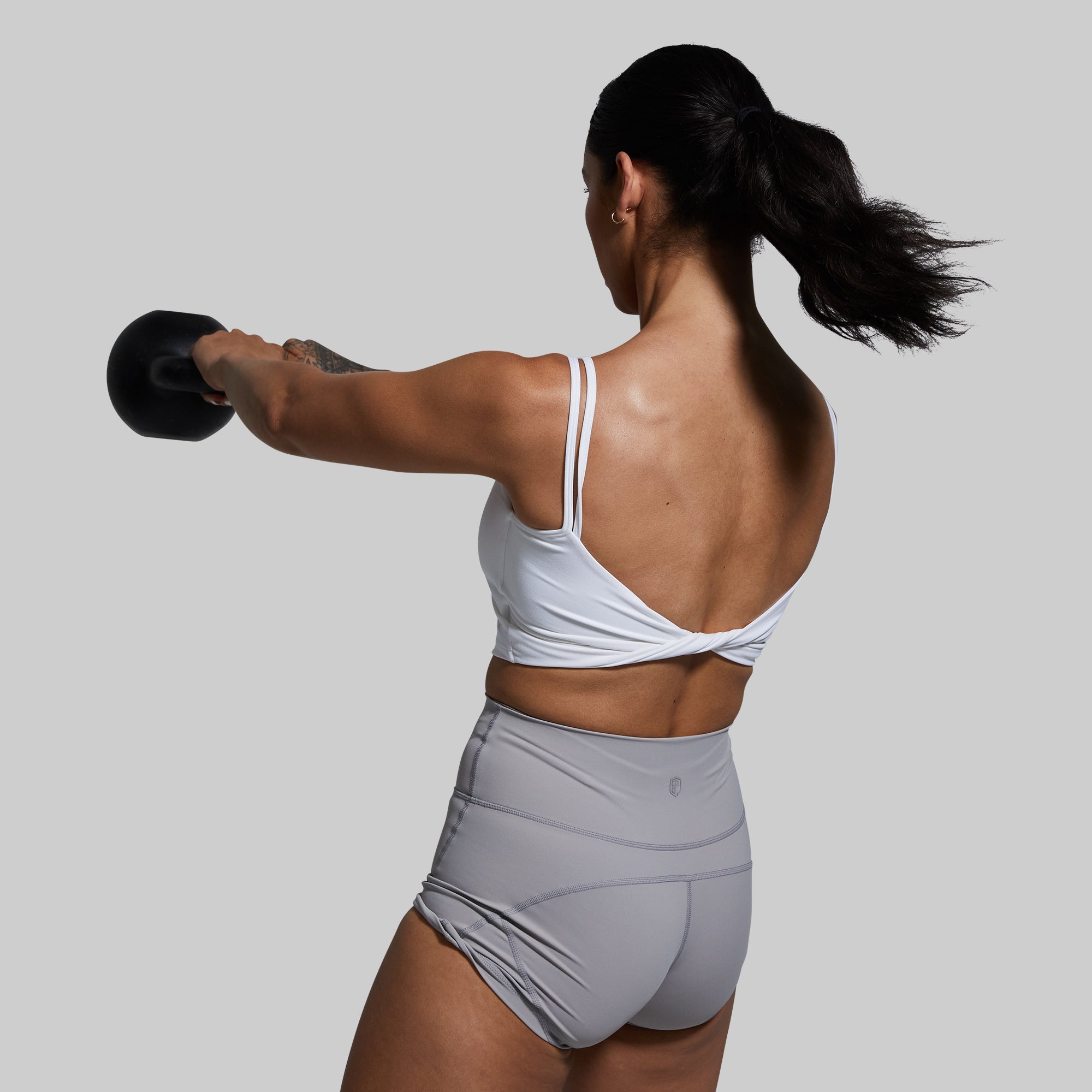 High Support Don't Get It Twisted Sports Bra for Women - Breathable Workout Top for Running, Yoga & Gym - White