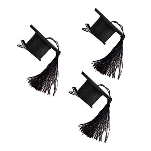 ABOOFAN Mini Doctoral Cap Hair Clip with Tassel - Graduation Hat Hairpins for Women & Girls - 2024 Graduation Party Accessories (3pcs, Black) - Perfect for Graduation Ceremonies, Photo Shoots & School Events