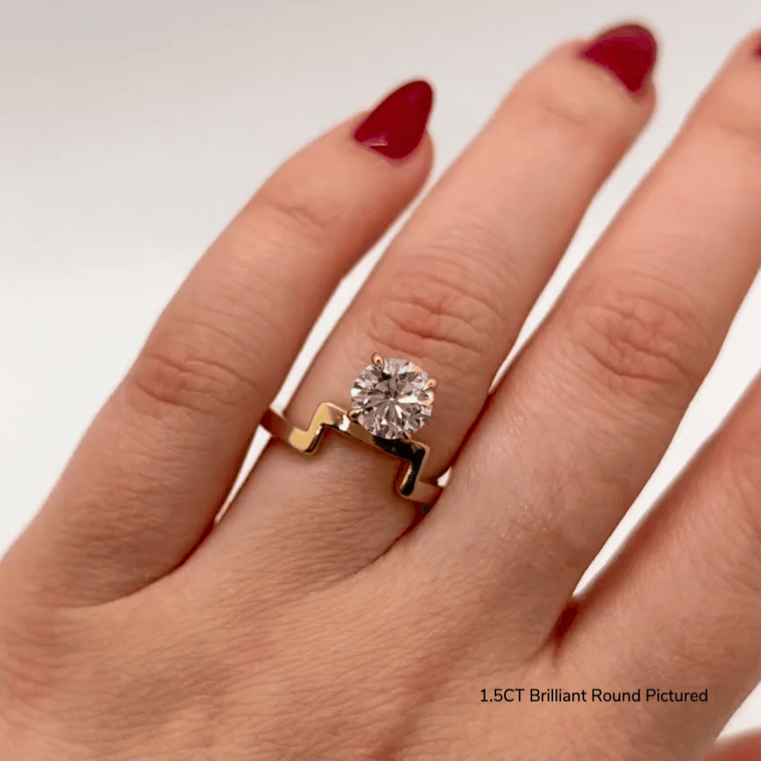 Vintage Mid Century Wright Brilliant Notch Ring - 14K Gold Plated Statement Jewelry for Women | Perfect for Weddings, Anniversaries & Special Occasions
