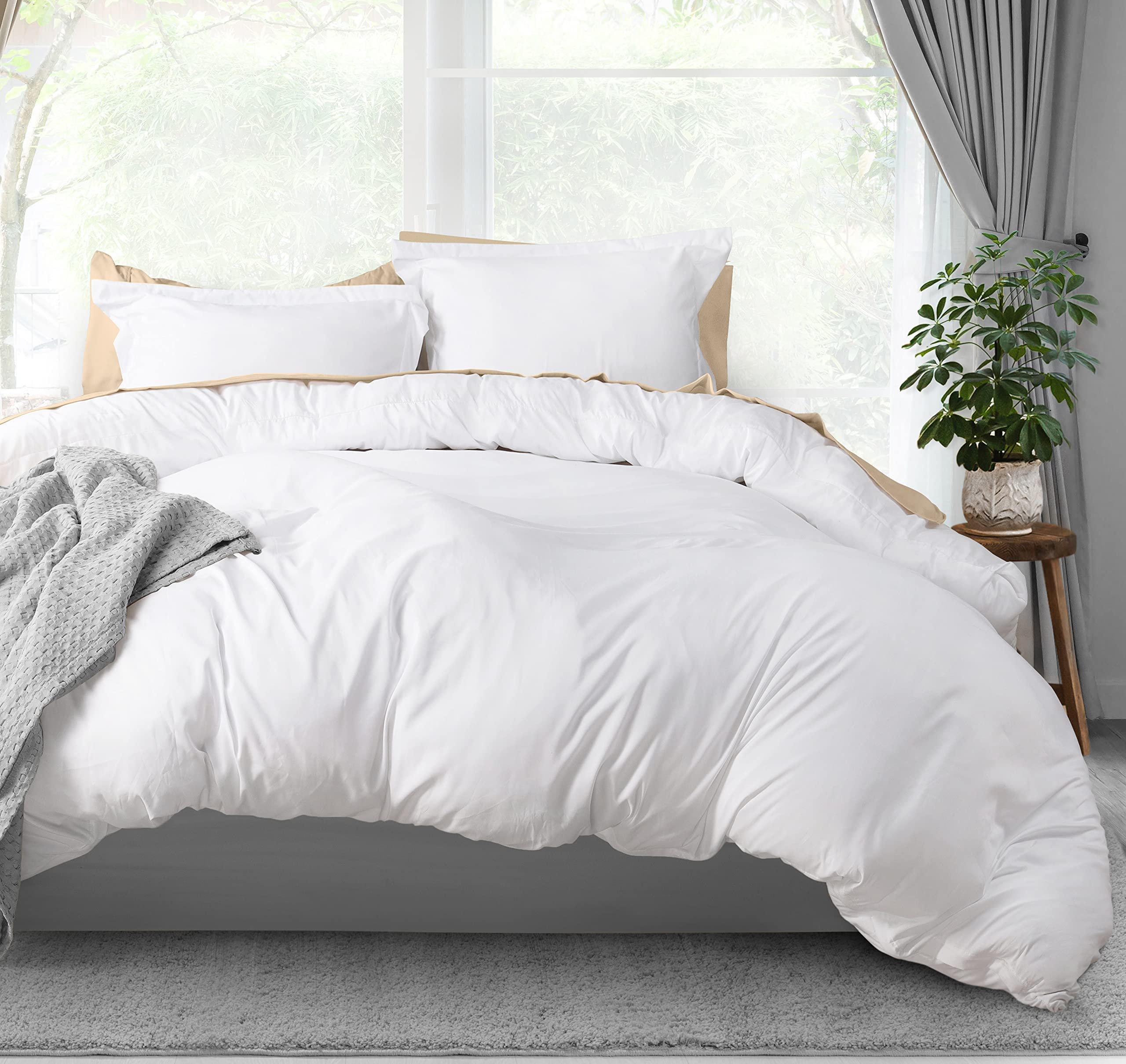 Utopia Bedding Queen Size Duvet Cover Set - Soft Brushed Microfiber 3-Piece Comforter Cover with Zipper Closure (90x90 Inches) & 2 Pillow Shams - Breathable Bedding for All Seasons - Perfect for Master Bedroom, Guest Room & Vacation Homes (White, Pack of 10)