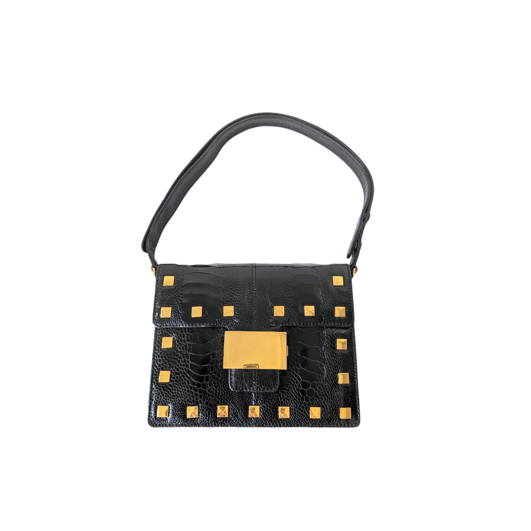Vintage Fendi Exotic Leather Two-Way Shoulder Bag - Pre-Owned Luxury Handbag for Women, Perfect for Work, Travel & Evening Events