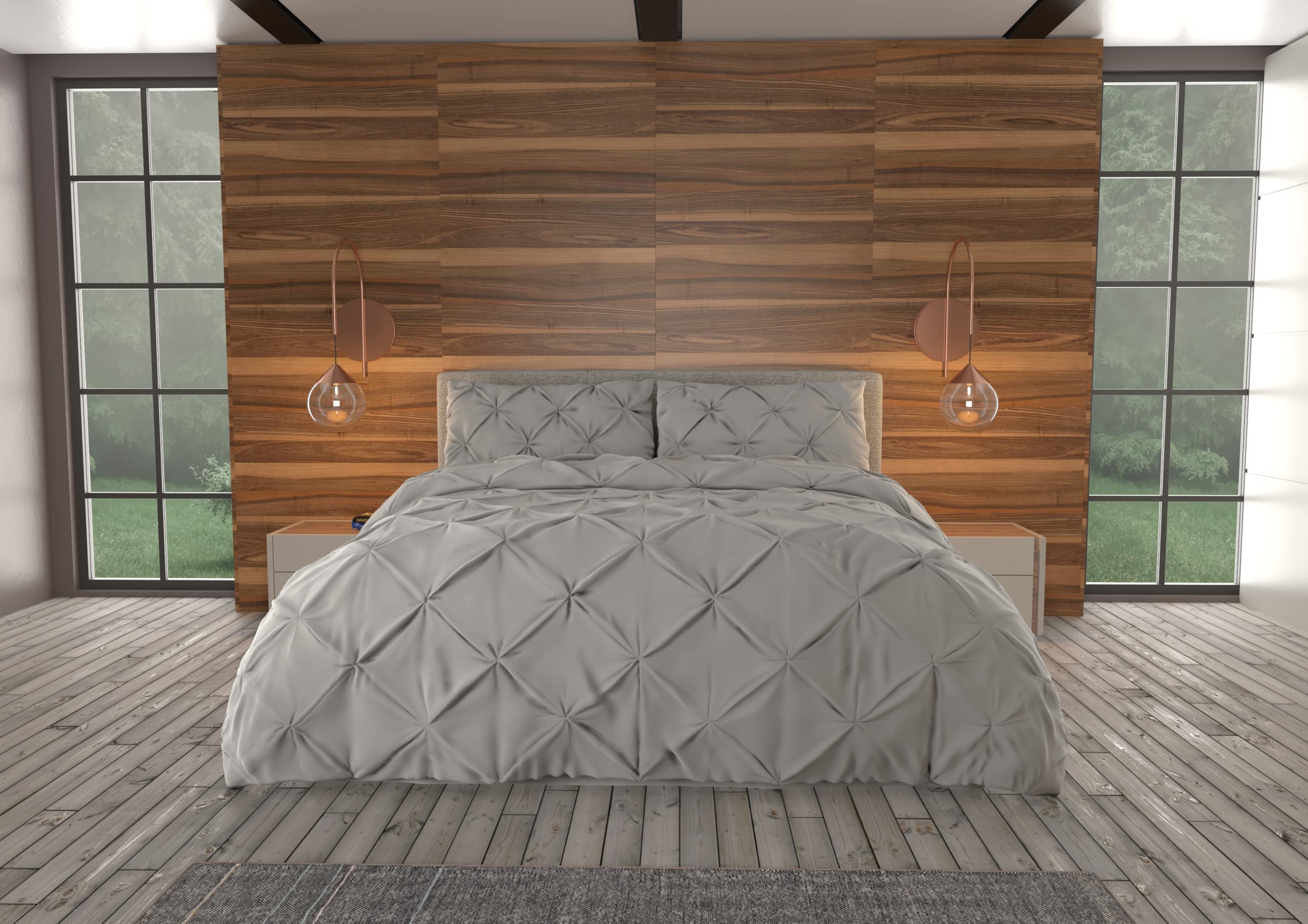 Nestl Twin Comforter Set - Pinch Pleat & Pintuck Design, Silver Gray Down Comforter with 1 Pillow Sham, 2-Piece Bedding Set for Twin/Twin XL Beds | Perfect for Guest Rooms, Dorms & Cozy Bedroom Decor