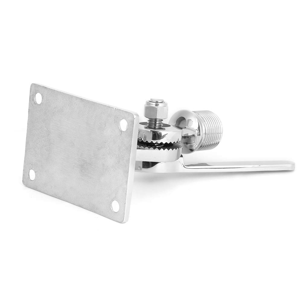 KIMISS Marine VHF Antenna Mount - Stainless Steel Adjustable Base Support Bracket for VHF Radio Antennas - Perfect for Boats, Yachts & Marine Communication Systems