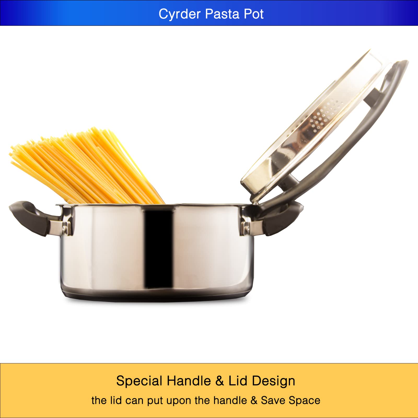 Premium Stainless Steel Pasta Pot with Strainer - 3 Quart Induction-Compatible Saucepan for Perfect Pasta Cooking - Ideal for Singles & Couples - Dishwasher Safe & Easy to Clean - Great for Home Cooking, Dinner Parties & Meal Prep