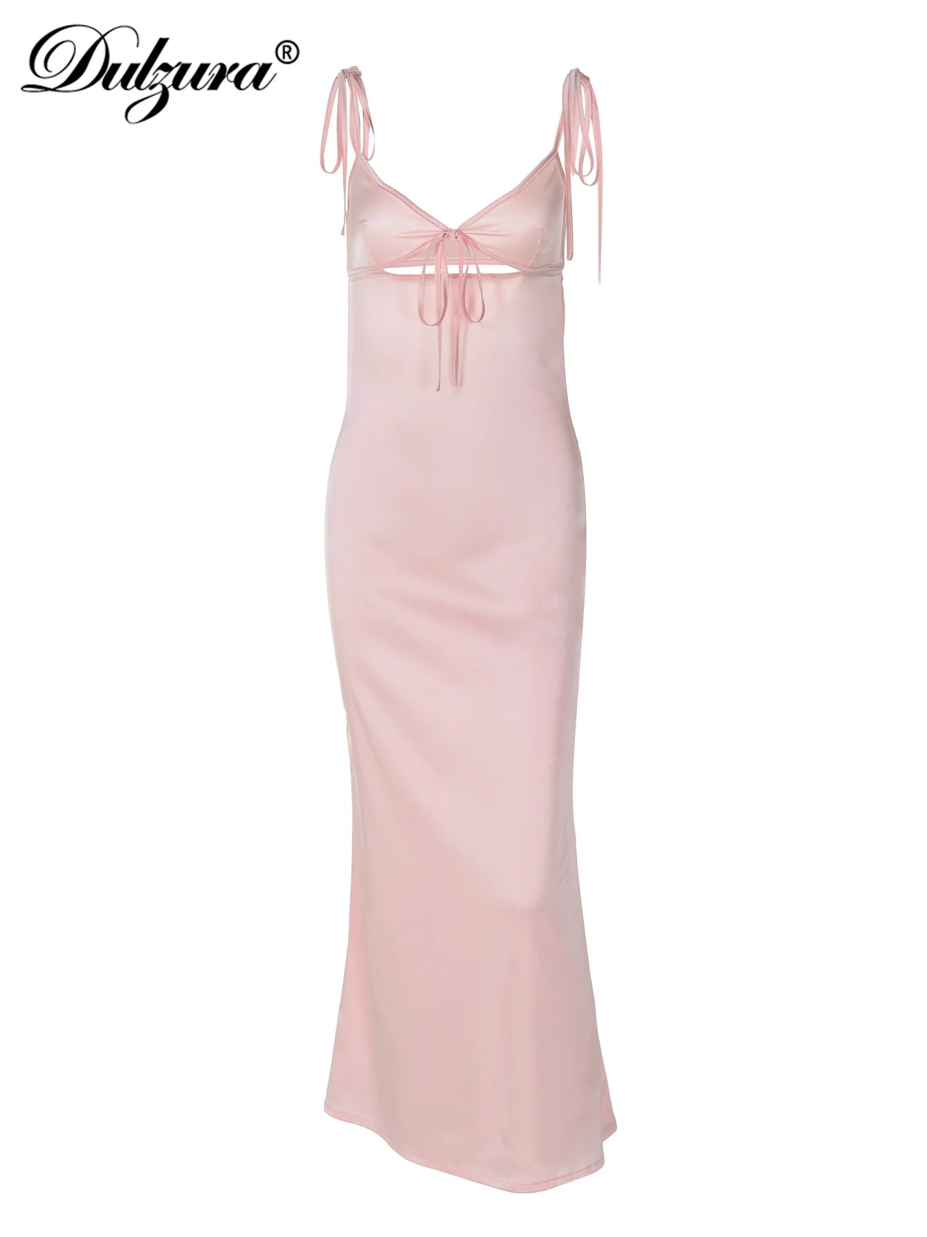 Sexy Backless Lace-Up Midi Dress with Spaghetti Straps & Cut-Out Design - Women's Y2K Party Dress for Club, Holiday & Evening Events | Perfect for Date Nights, Girls Night Out & Special Occasions