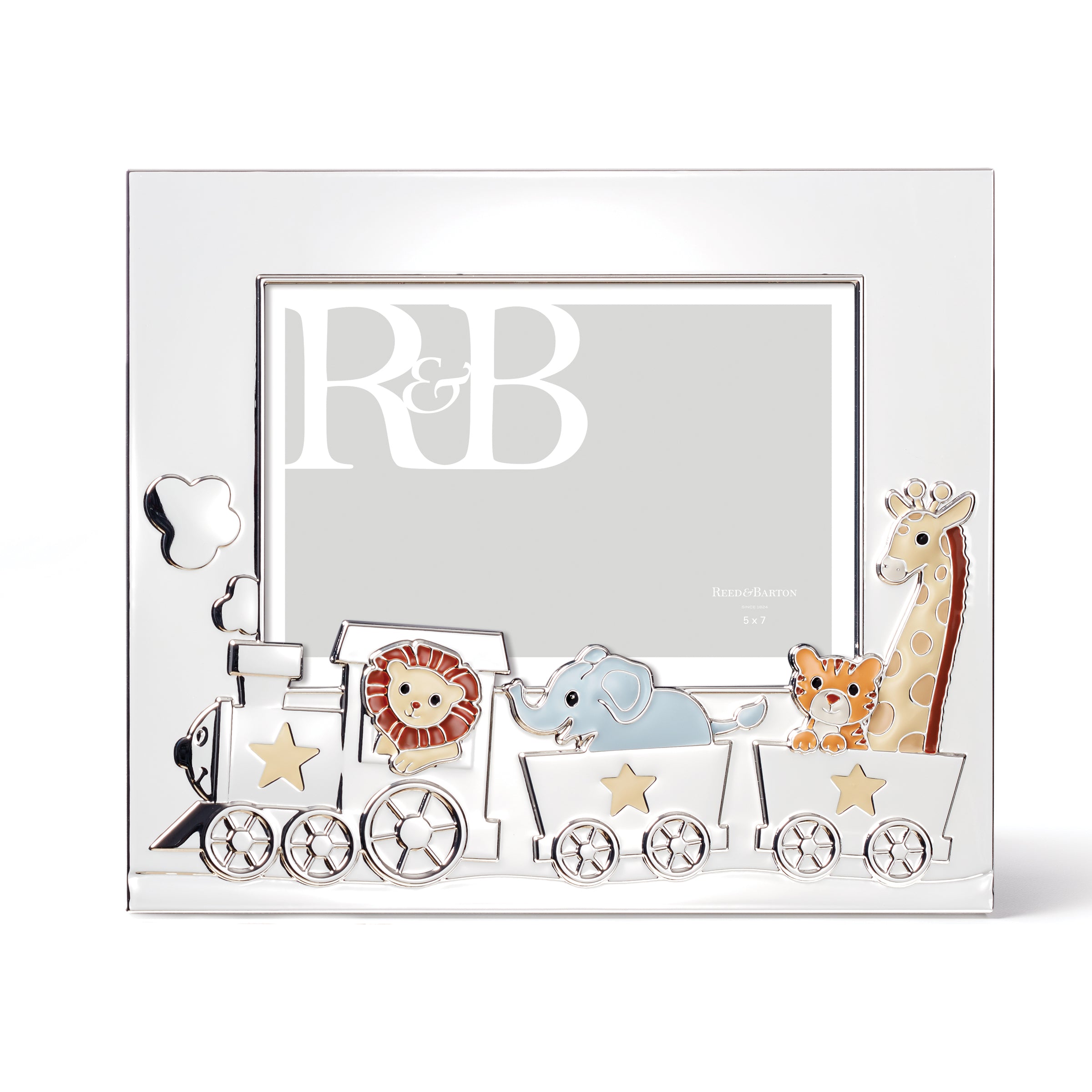 Animal Train Silverplate 5x7 Photo Frame - Perfect for Baby Showers, Nursery Decor & Kids Room Wall Art