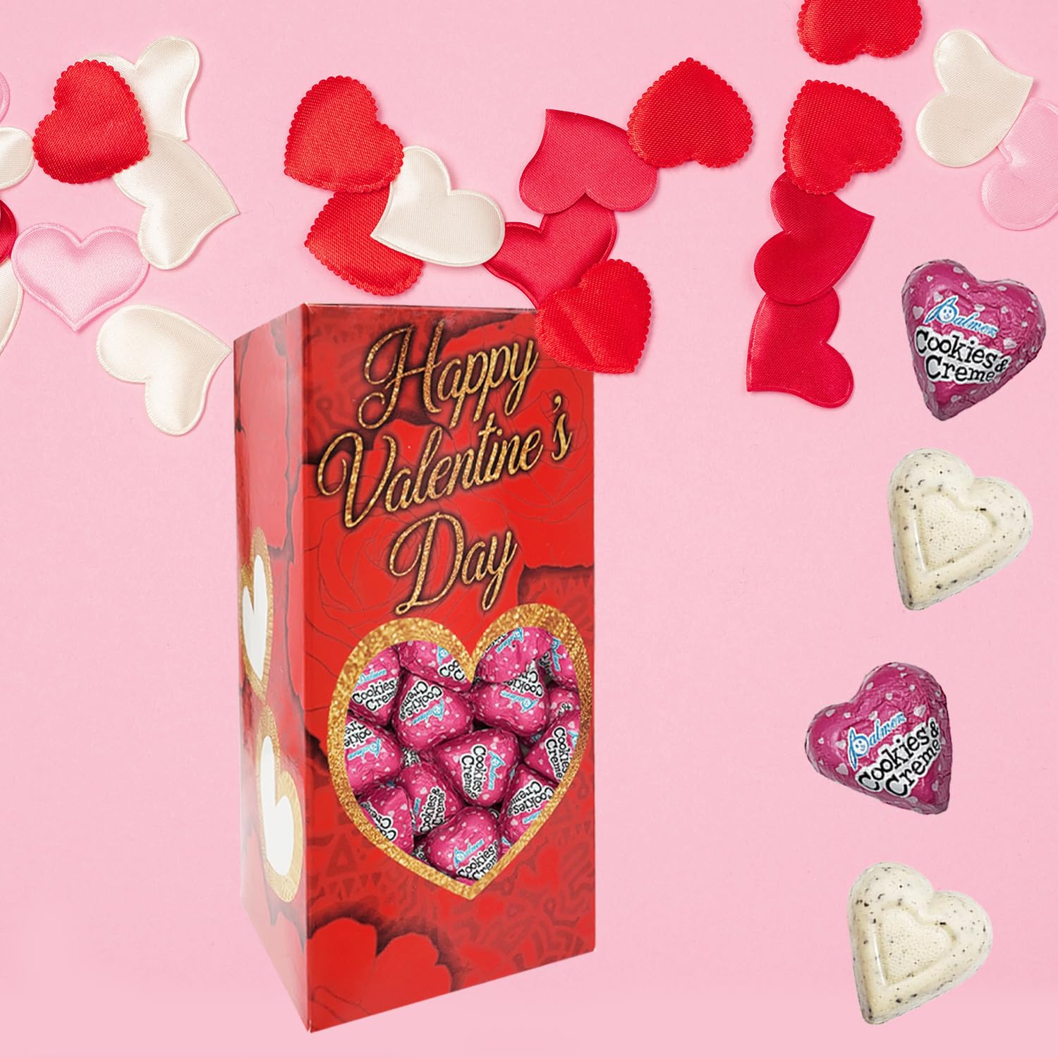 Fruidles Valentine's Milk Chocolate Cookies & Cream Hearts - Individually Wrapped Kosher Dairy Treats (40 Count, 1 LB) - Perfect for Valentine's Day Gifts, Party Favors & Romantic Celebrations
