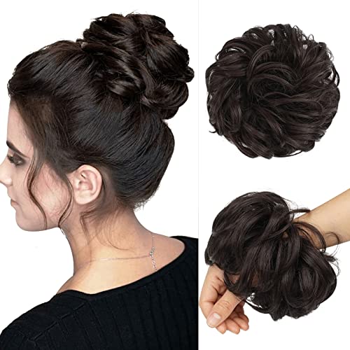 Large Curly Hair Bun Scrunchie Extension - Perfect for Ponytails, Updos & Everyday Hairstyles