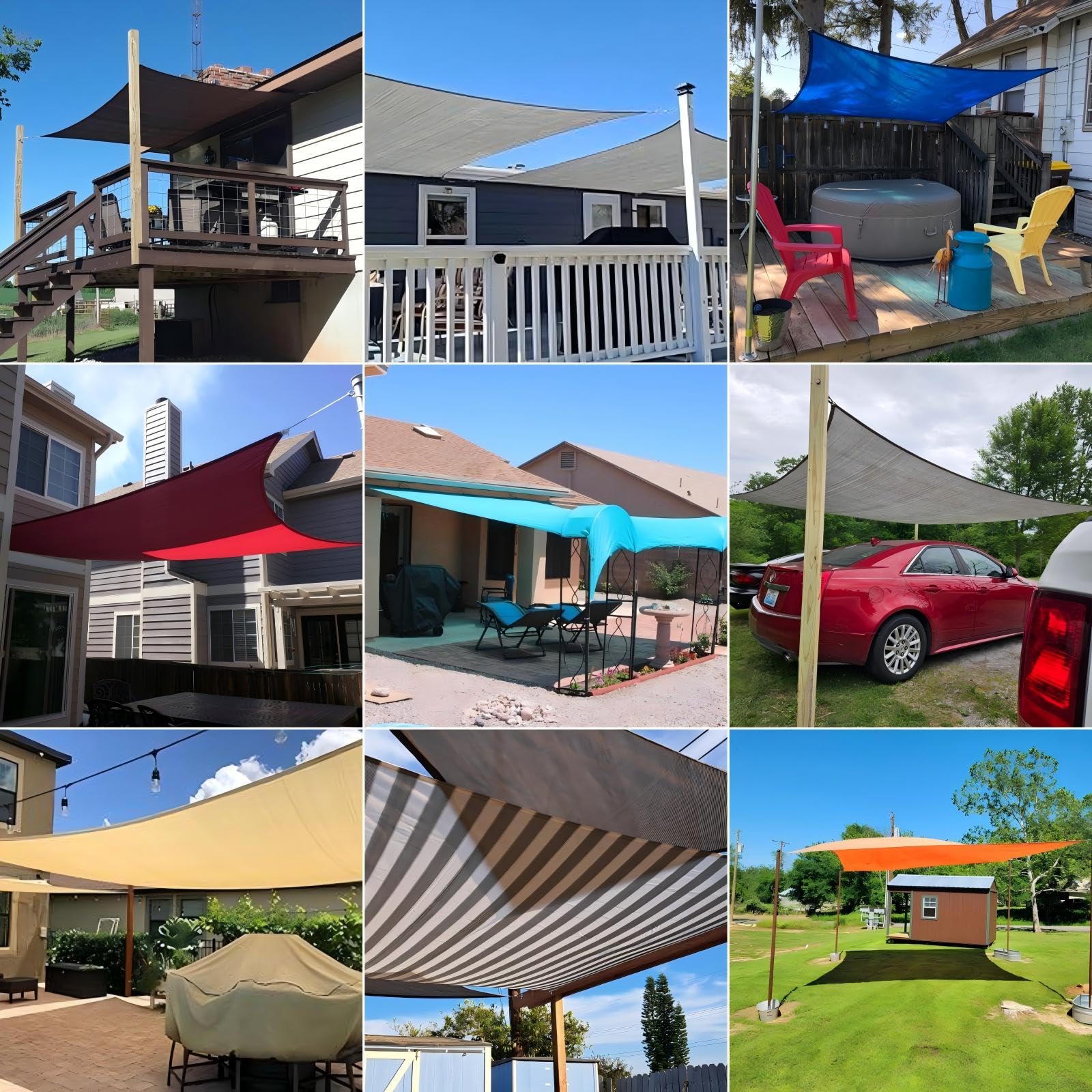16' x 23' Heavy Duty Rectangle Sun Shade Sail Canopy - UV Blocking Patio Cover for Backyard, Garden & Outdoor Activities | Commercial Grade Sunlight Block Awning | Perfect for Picnics, Poolside Lounging & Outdoor Entertaining (Orange)