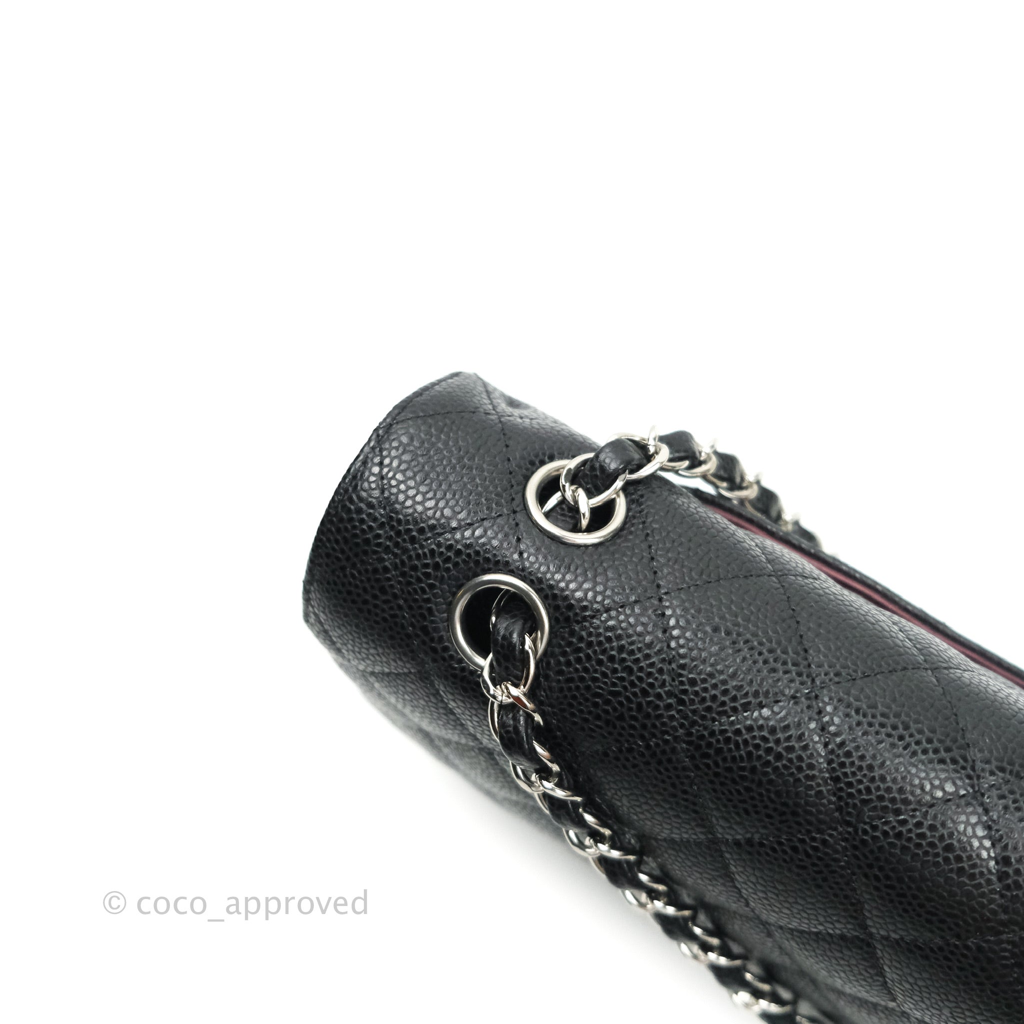 Chanel Classic Medium Double Flap Bag Black Caviar Leather with Silver Hardware - Luxury Shoulder Bag for Women, Perfect for Work, Evening Events & Special Occasions